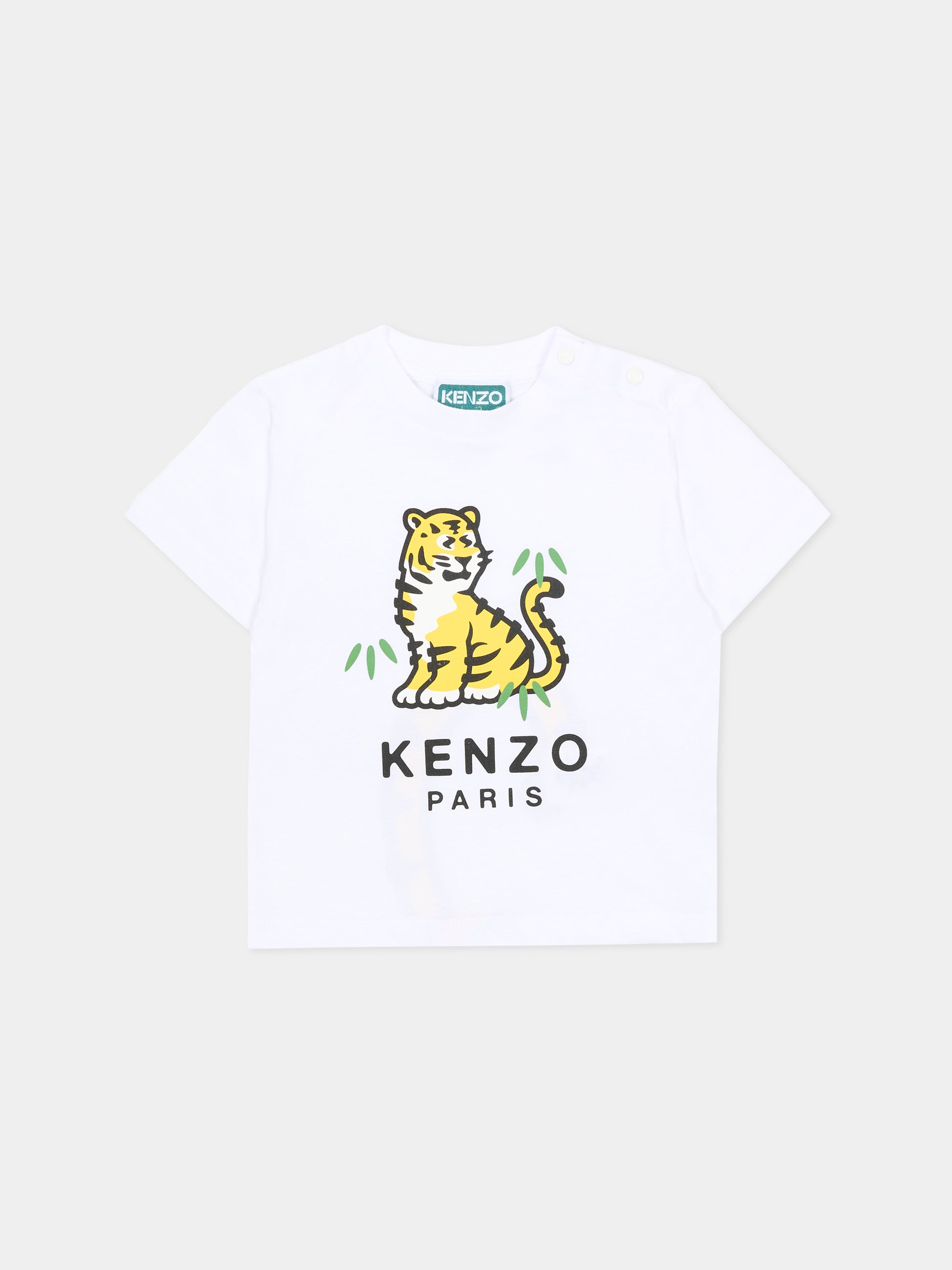 T-shirt bianca per neonati con Kotora,Kenzo Kids,K61866 10P