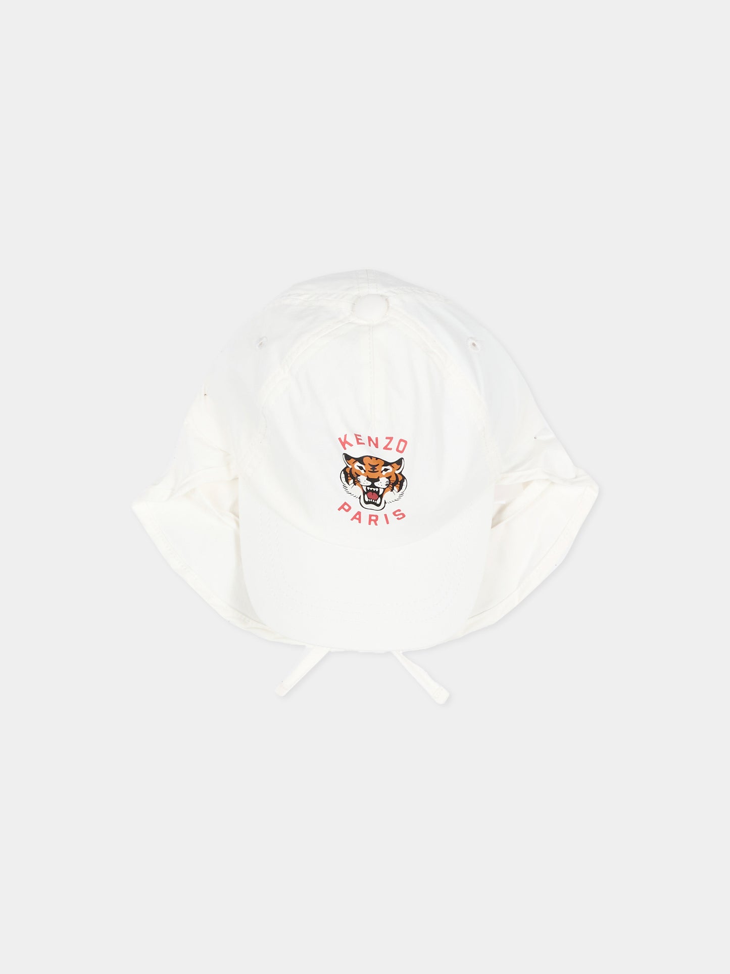 Cappello bianco per bambini con logo Tiger,Kenzo Kids,K61883 117