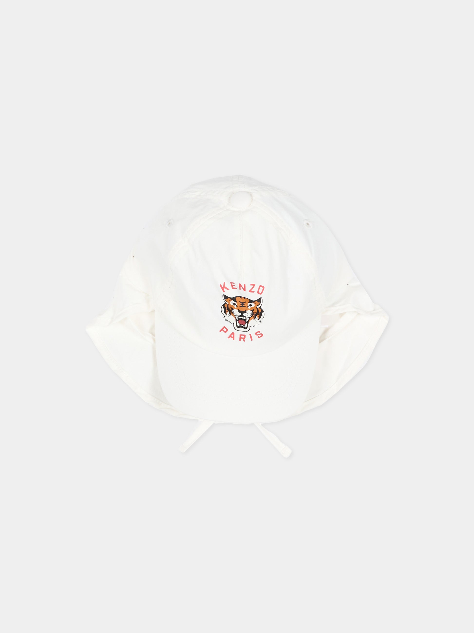Cappello bianco per bambini con logo Tiger,Kenzo Kids,K61883 117