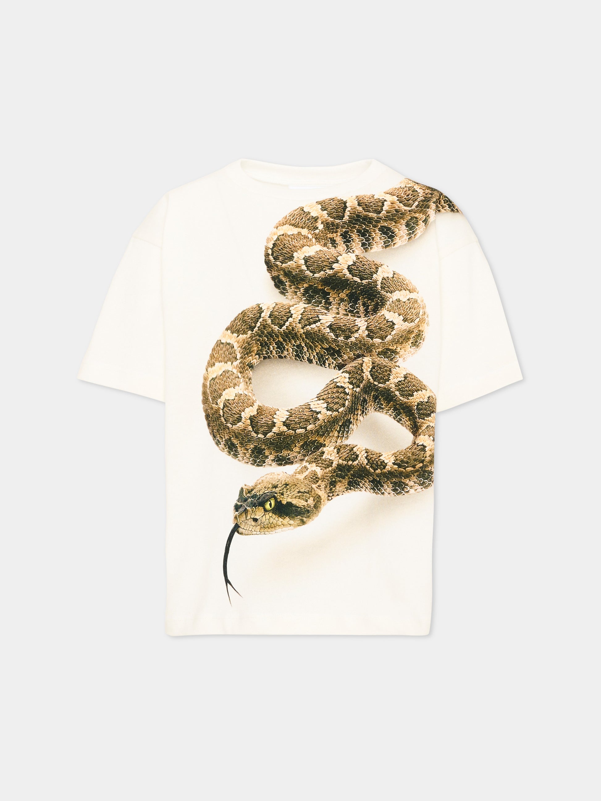 T-shirt avorio Rillo per bambino con stampa serpente,Molo,1S26A218 9877