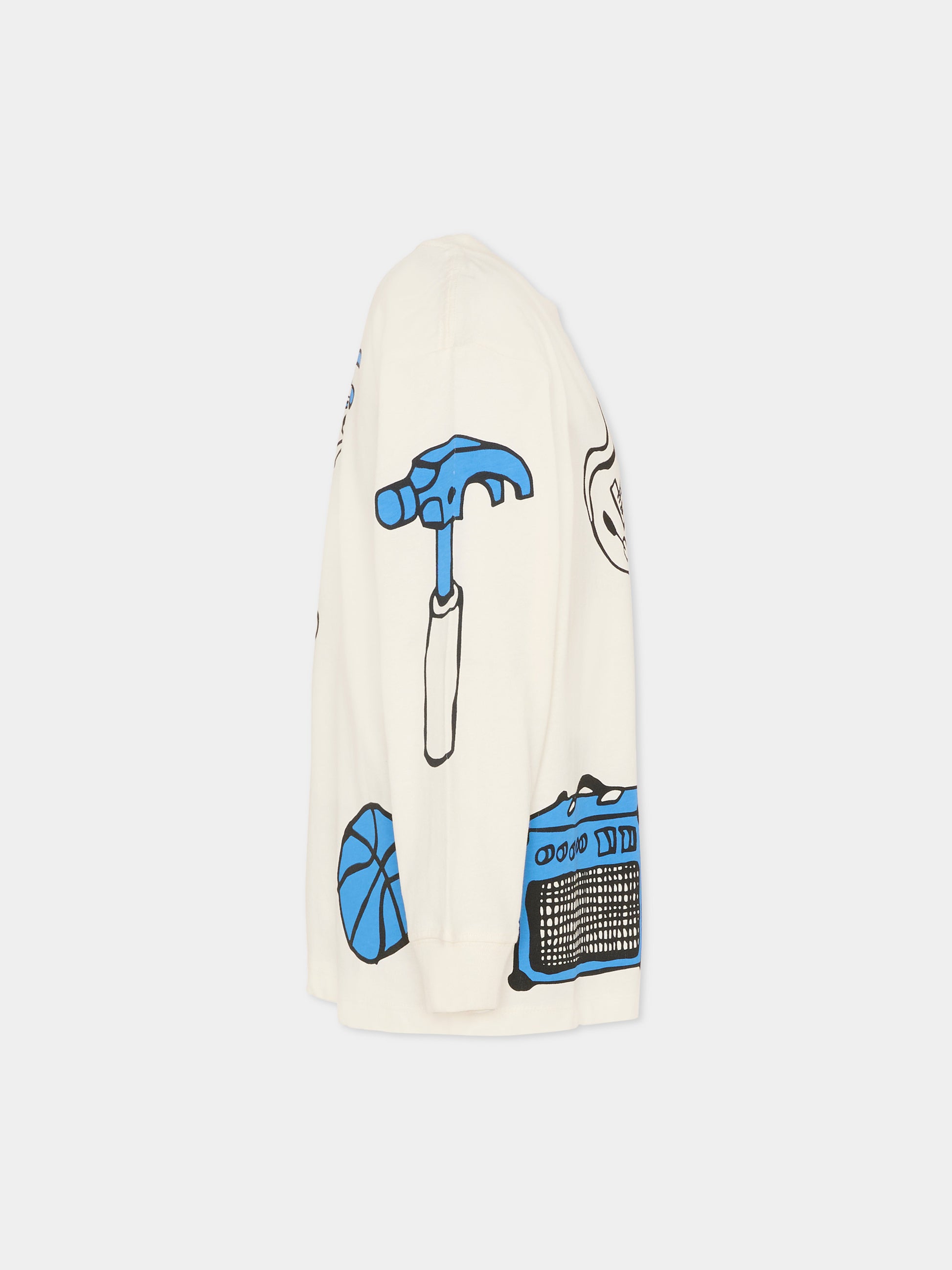 T-shirt Rube avorio per bambino con stampa chitarra,Molo,1S26A409 5632