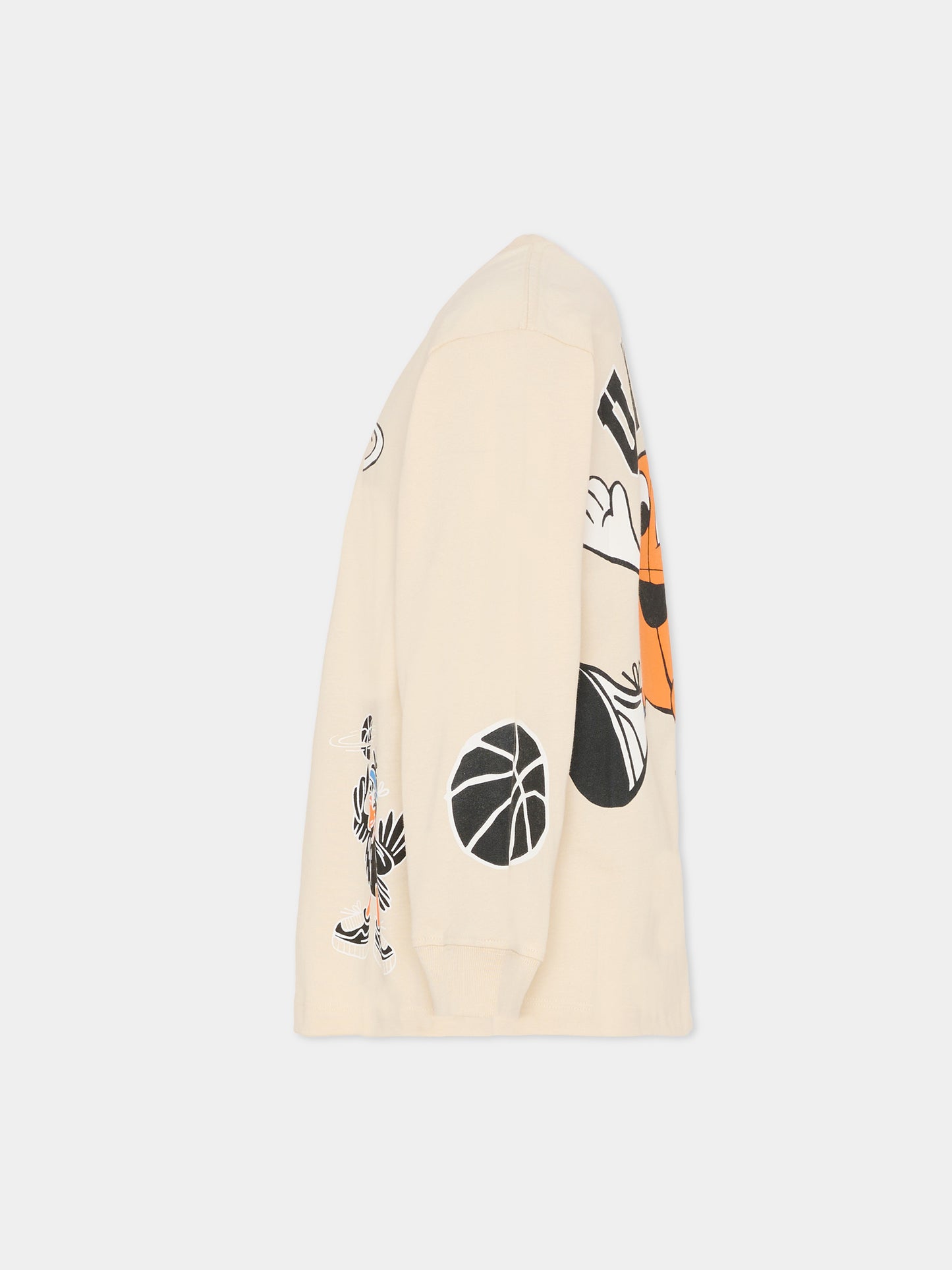 T-shirt Rube beige per bambino con mascotte del basket,Molo,1S26A409 9887