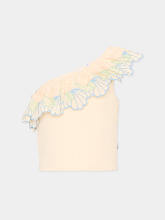 Top rosa Ratja per bambina con volant,Molo,2S26A110 2444