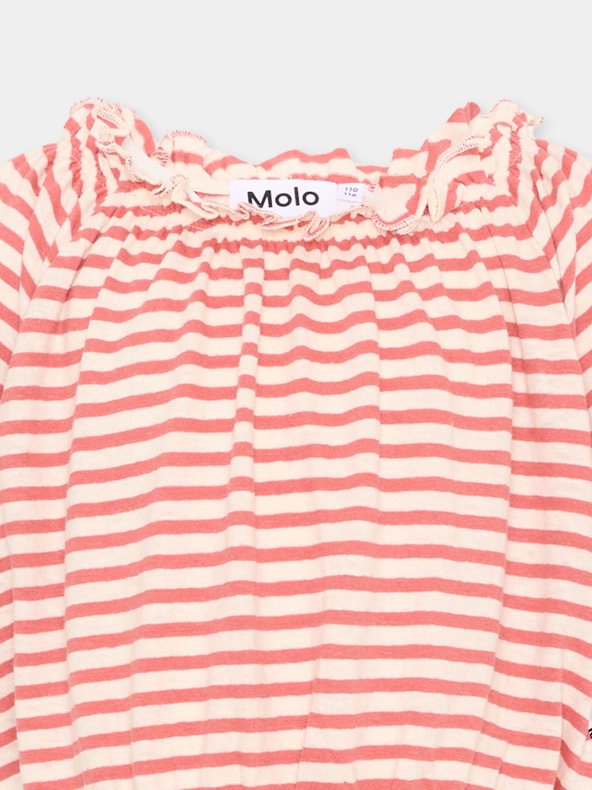 T-shirt rossa Rafaela per bambina a righe,Molo,2S26A208 9583