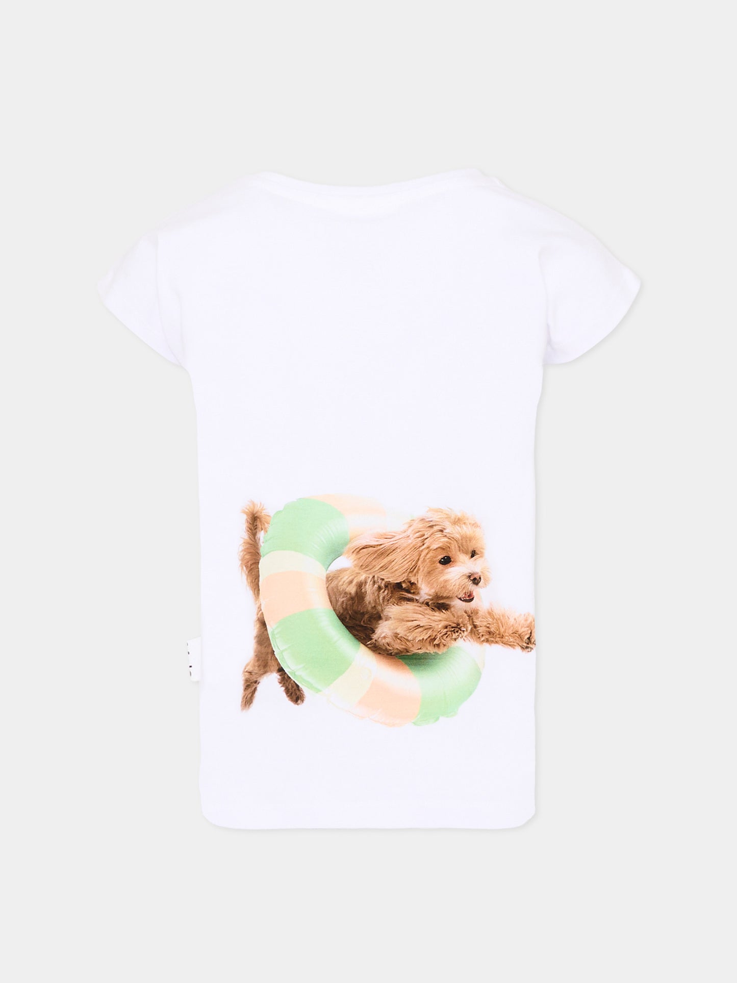 T-shirt bianca Ragnhilde per bambina con stampa cani,Molo,2S26A212 5666