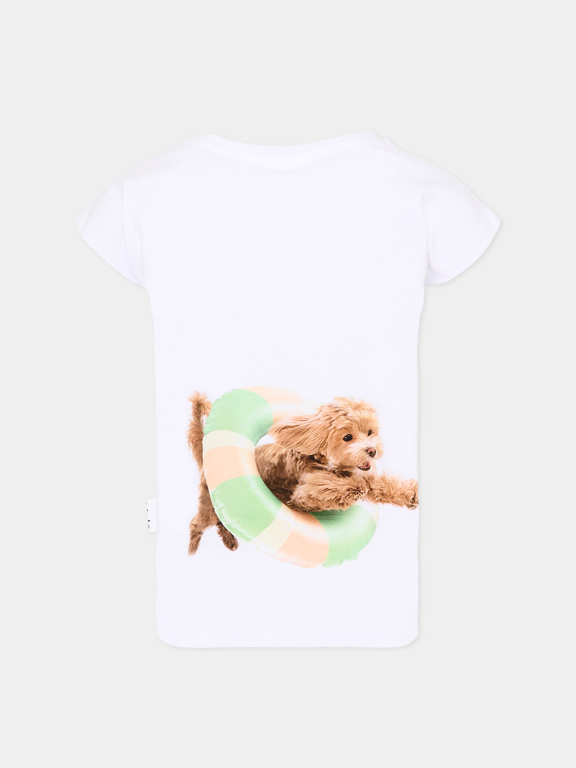 T-shirt bianca Ragnhilde per bambina con stampa cani,Molo,2S26A212 5666