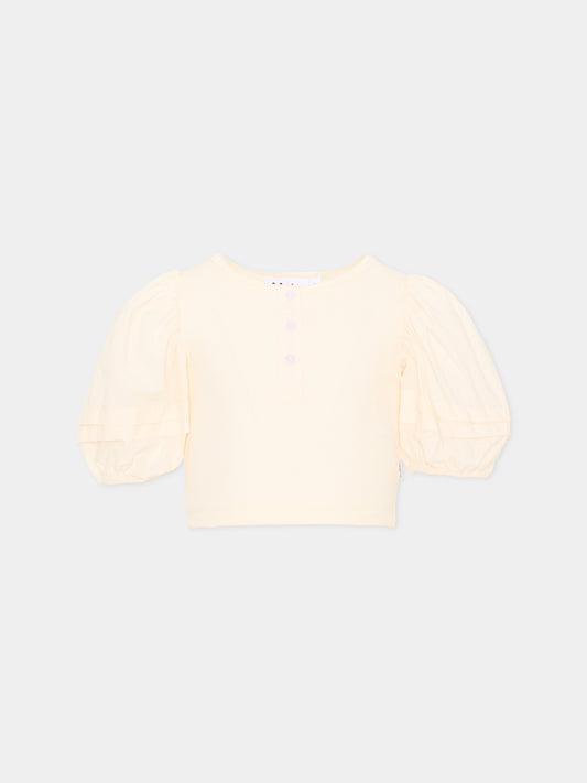 T-shirt avorio a maniche corte per bambina,Molo,2S26A220 2444