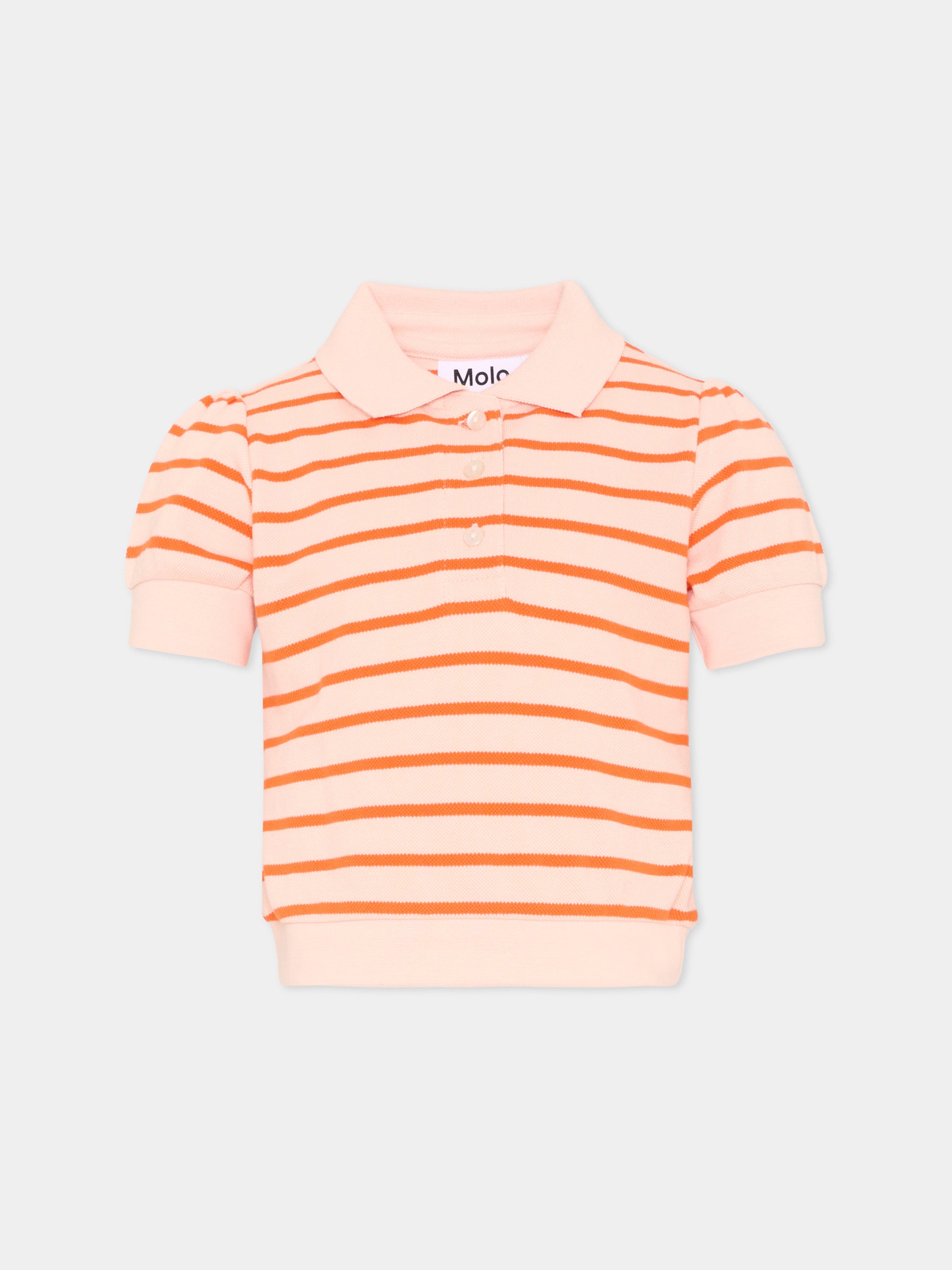 Polo rosa Raki per bambina a righe,Molo,2S26A221 9491