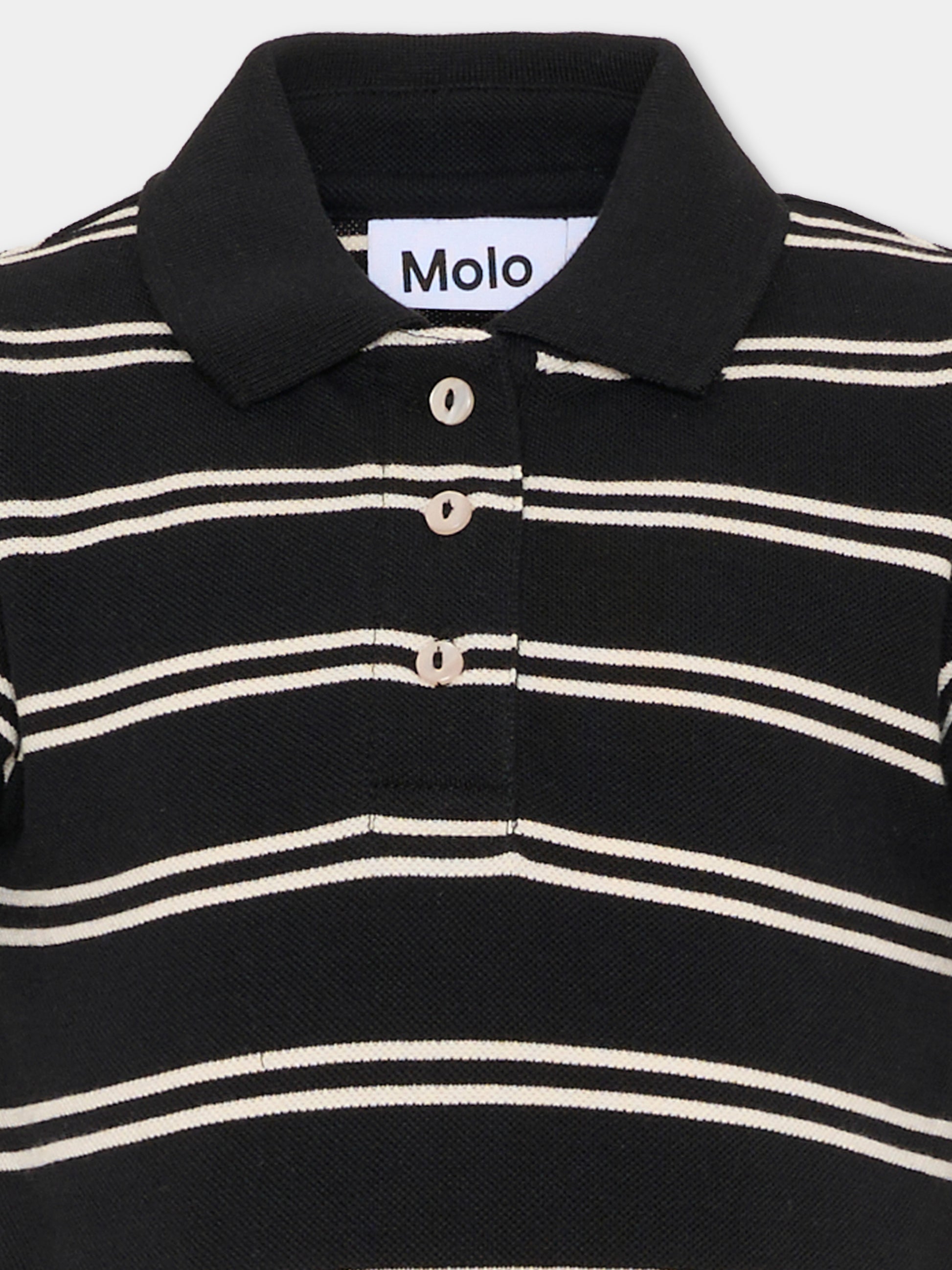Polo crop Raki nera per bambina,Molo,2S26A221 9495