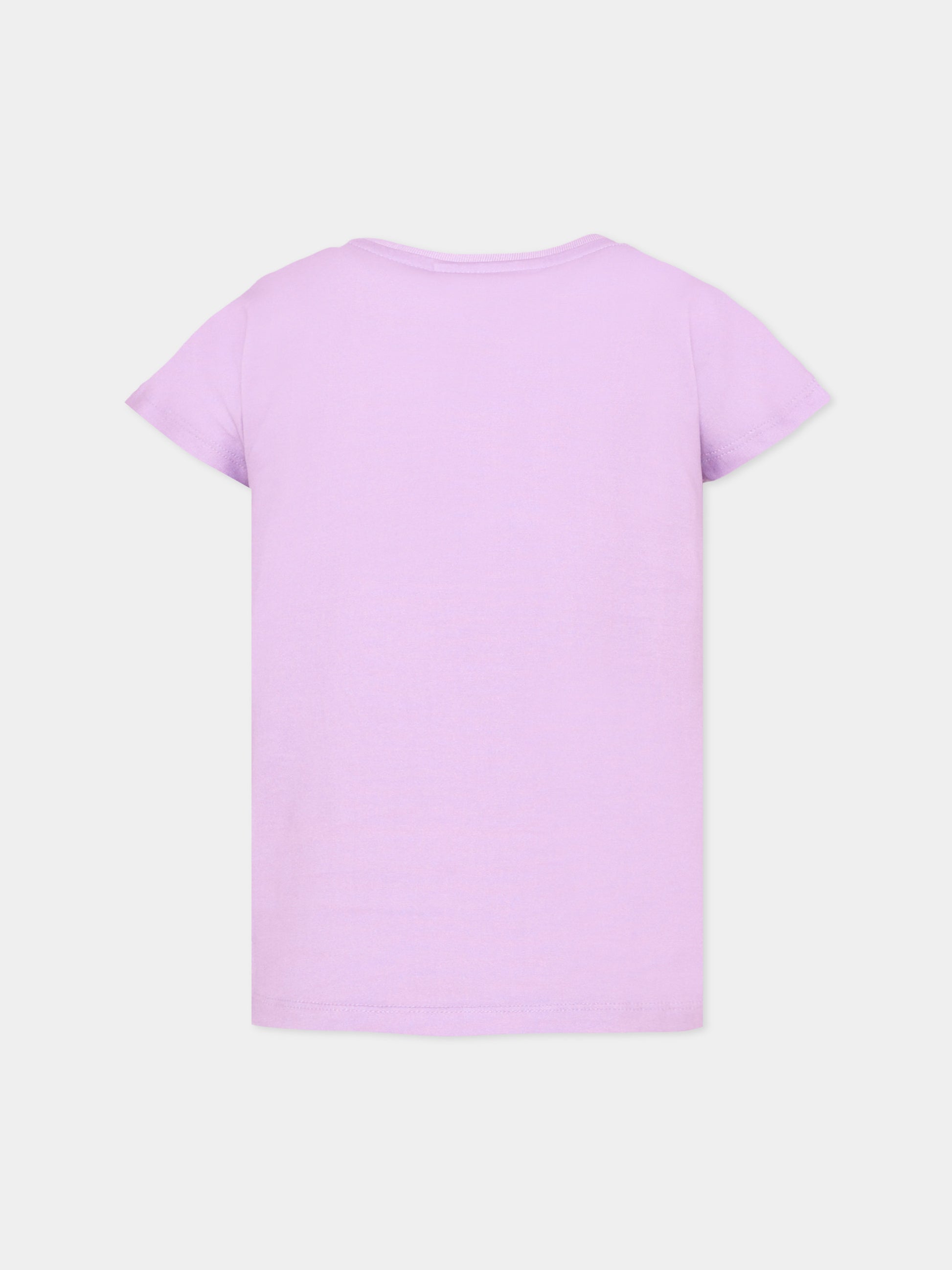 T-shirt lilla Ragnhilde per bambina con stampa cane,Molo,2S26A232 5698