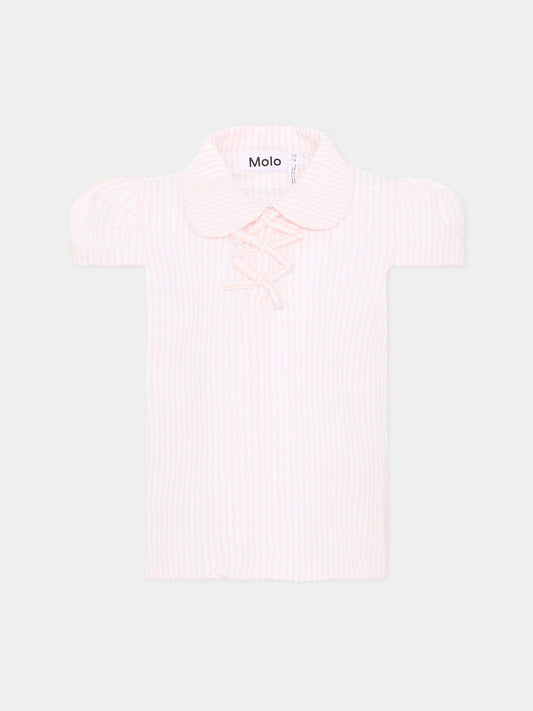 Camicia rosa Raelicka per bambina a righe,Molo,2S26C103 9573