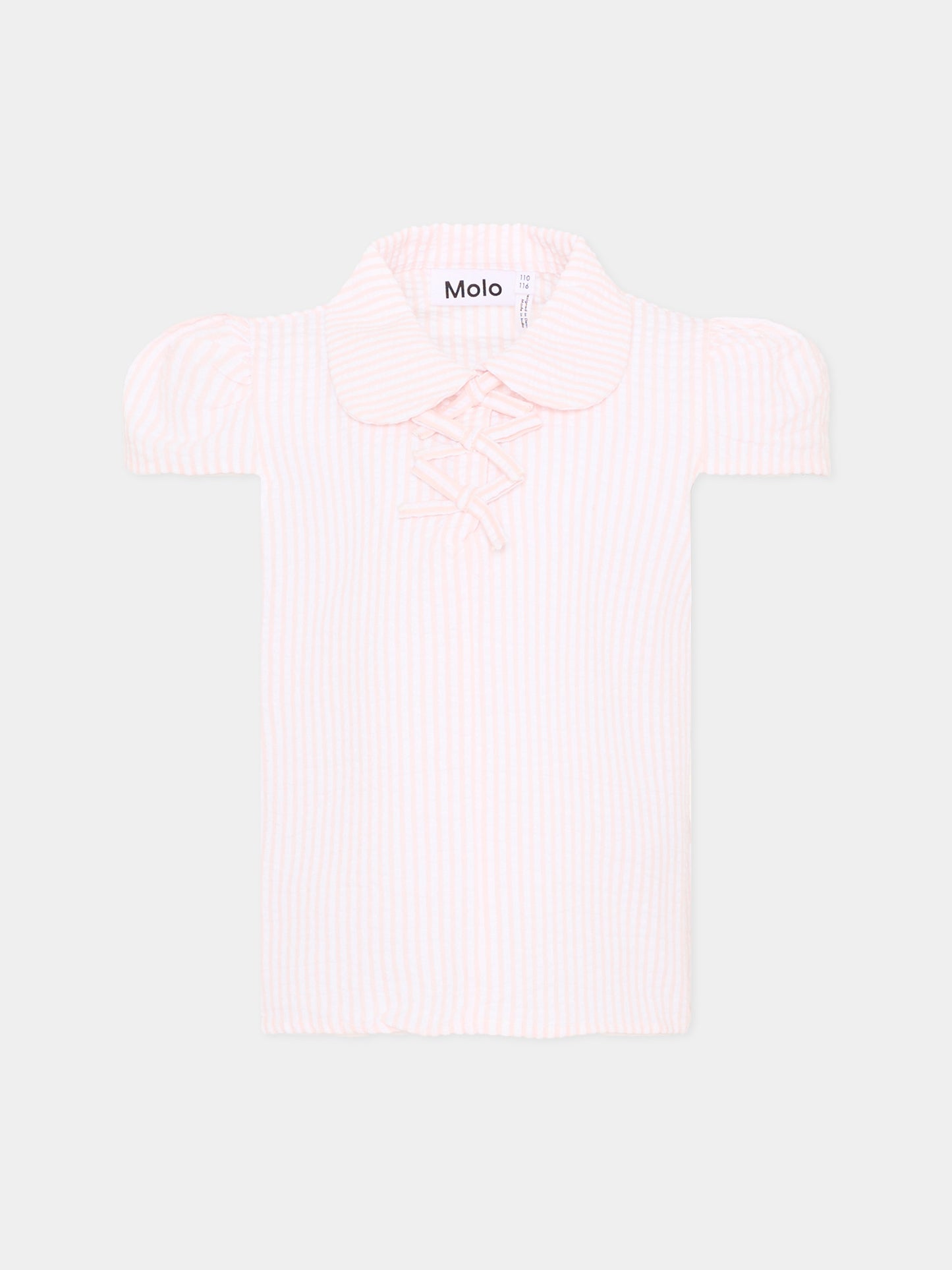 Camicia rosa Raelicka per bambina a righe,Molo,2S26C103 9573