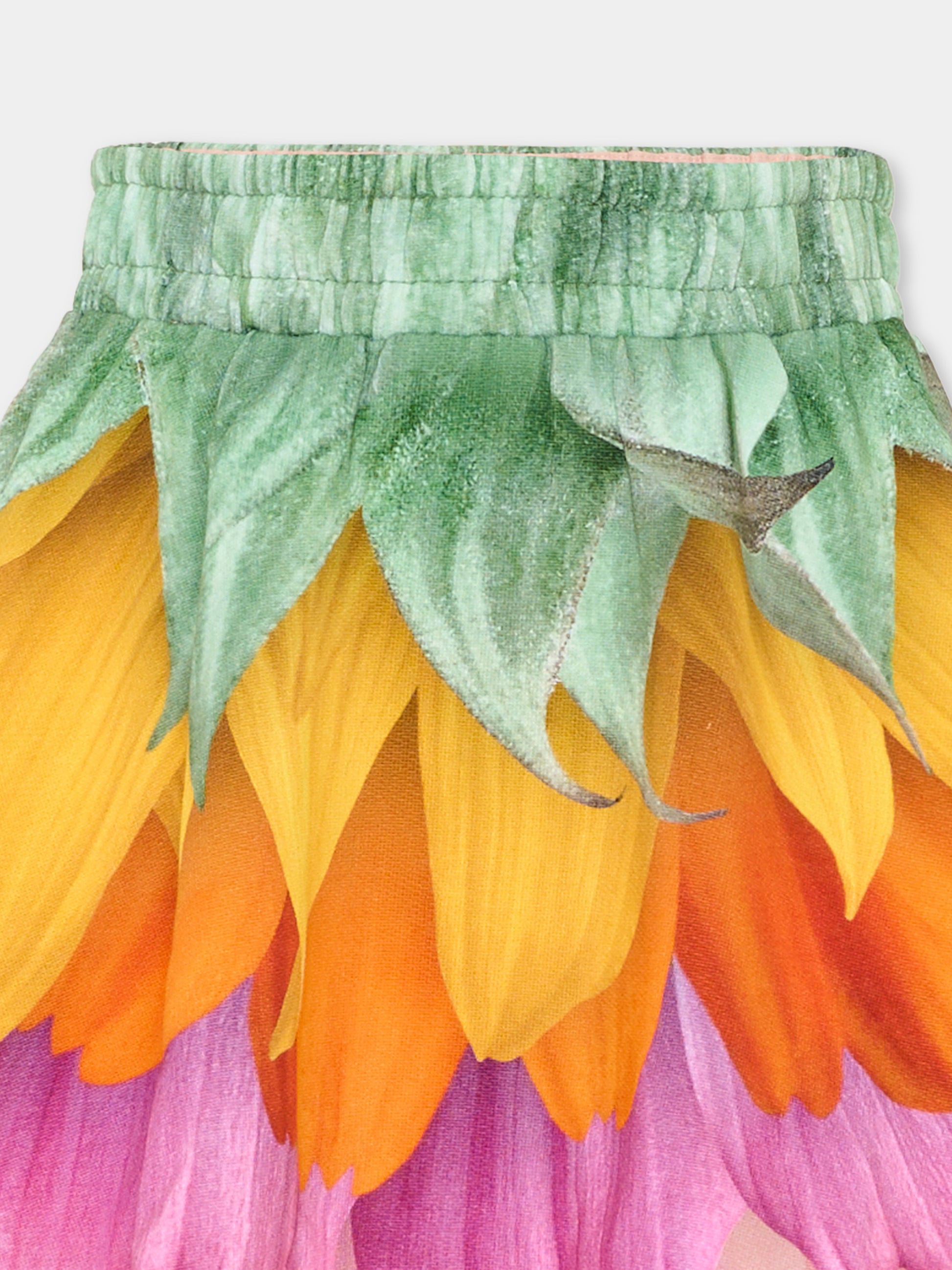 Gonna Barbera multicolor per bambina con petali,Molo,2S26D107 9823