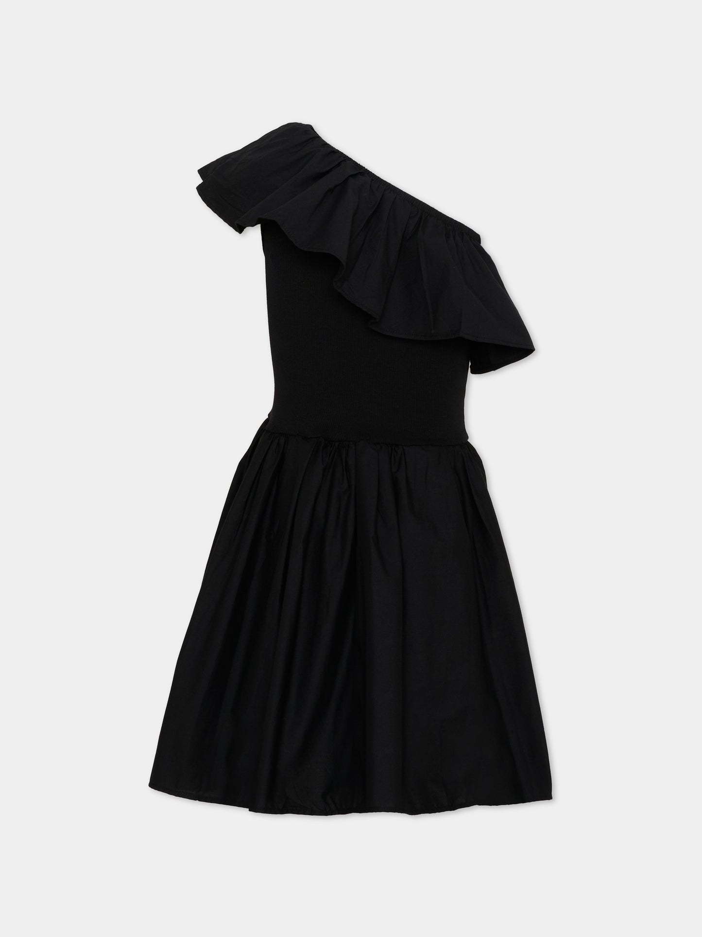 Vestito nero per bambina con volant,Molo,2S26E104 0099