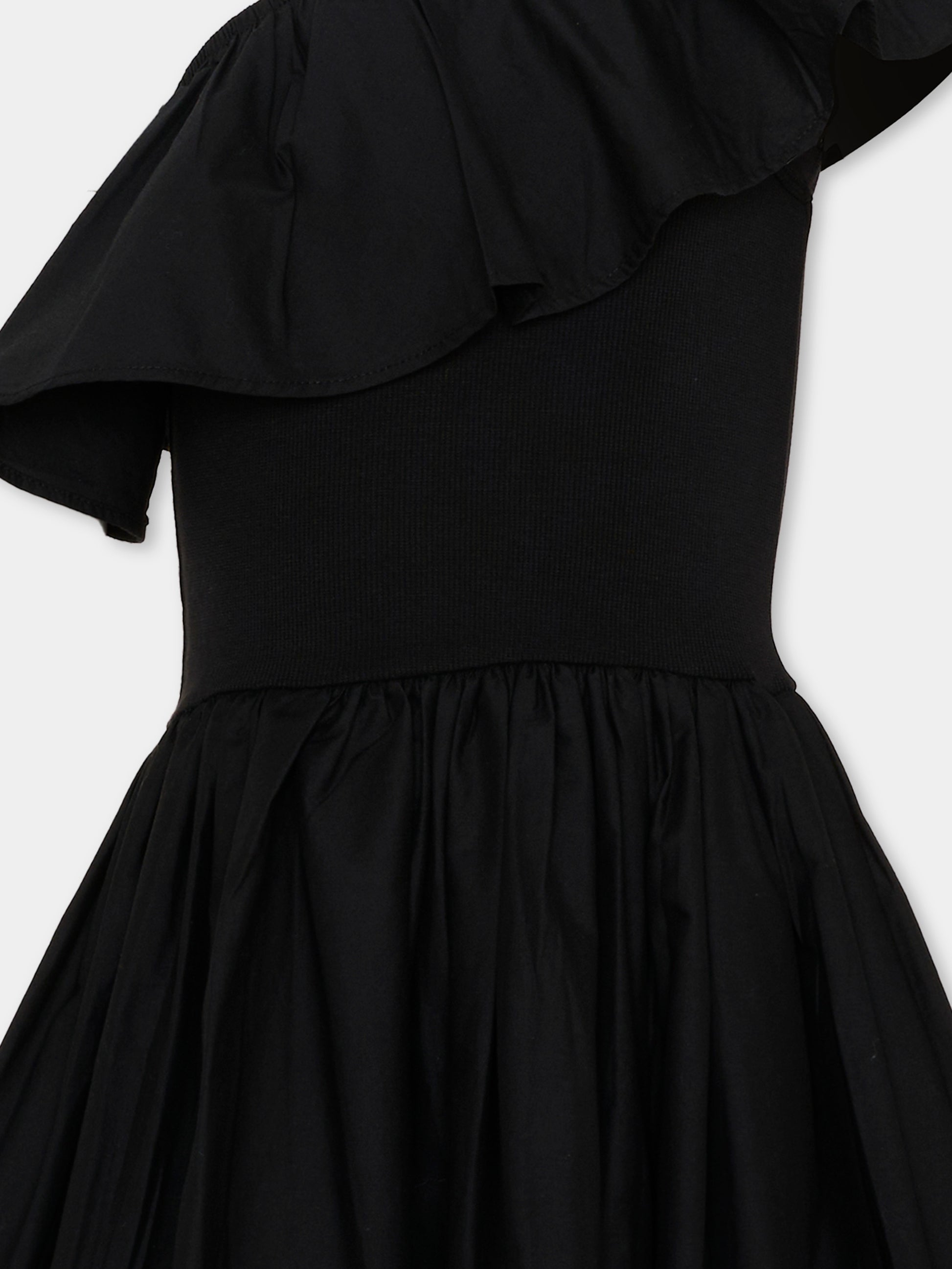 Vestito nero per bambina con volant,Molo,2S26E104 0099