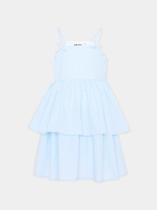 Vestito celeste Chelsea per bambina a righe,Molo,2S26E113 9574