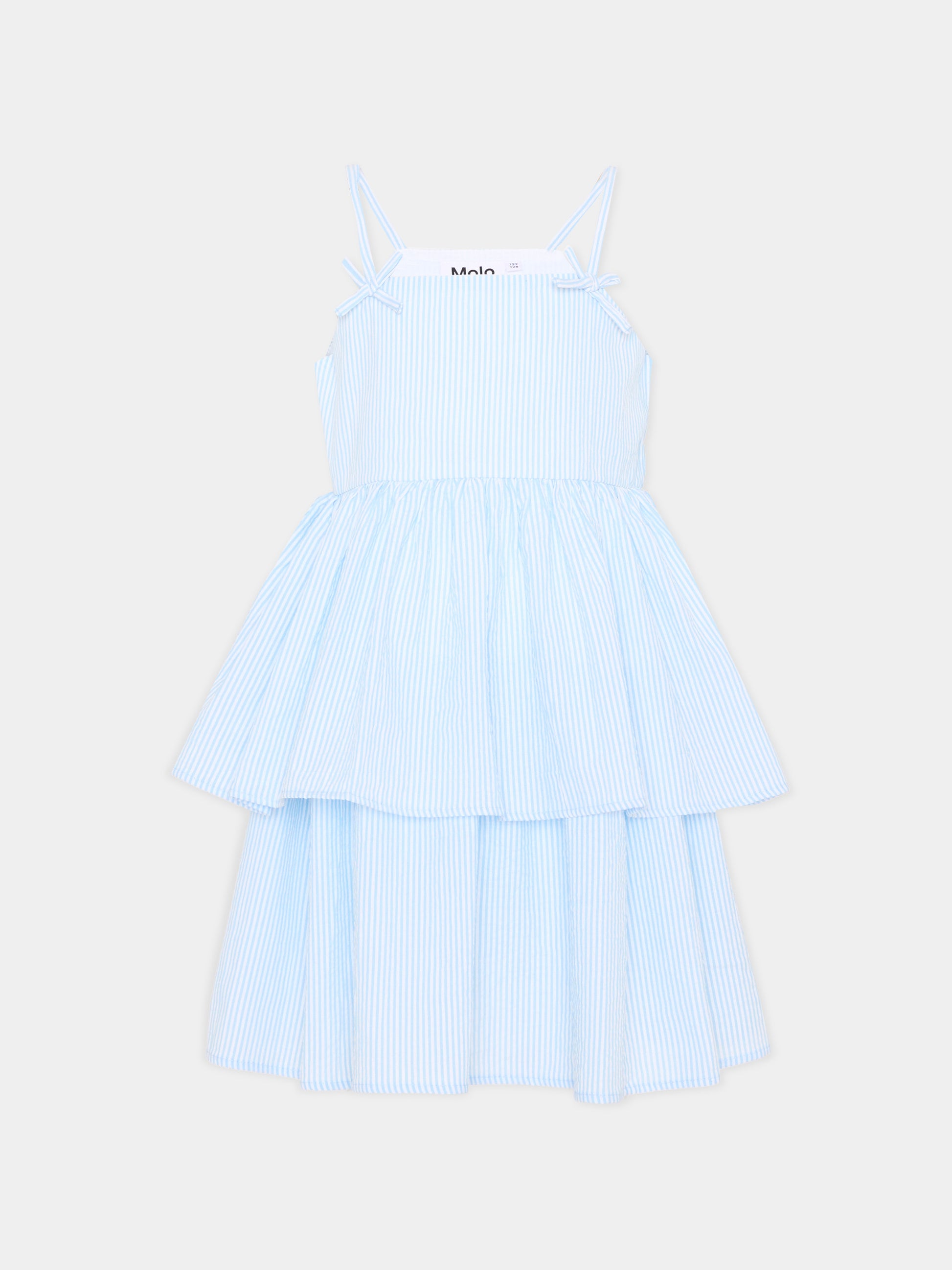 Vestito celeste Chelsea per bambina a righe,Molo,2S26E113 9574