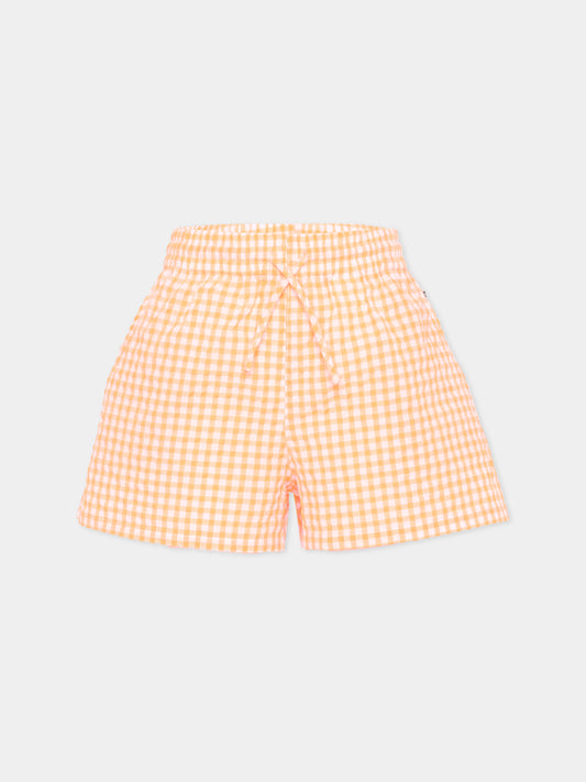 Shorts arancioni Addie per bambina vichy,Molo,2S26H118 9490