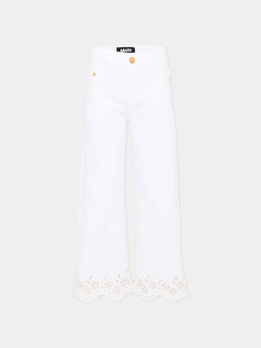 Jeans bianchi Ava per bambina con ricami,Molo,2S26I115 5636