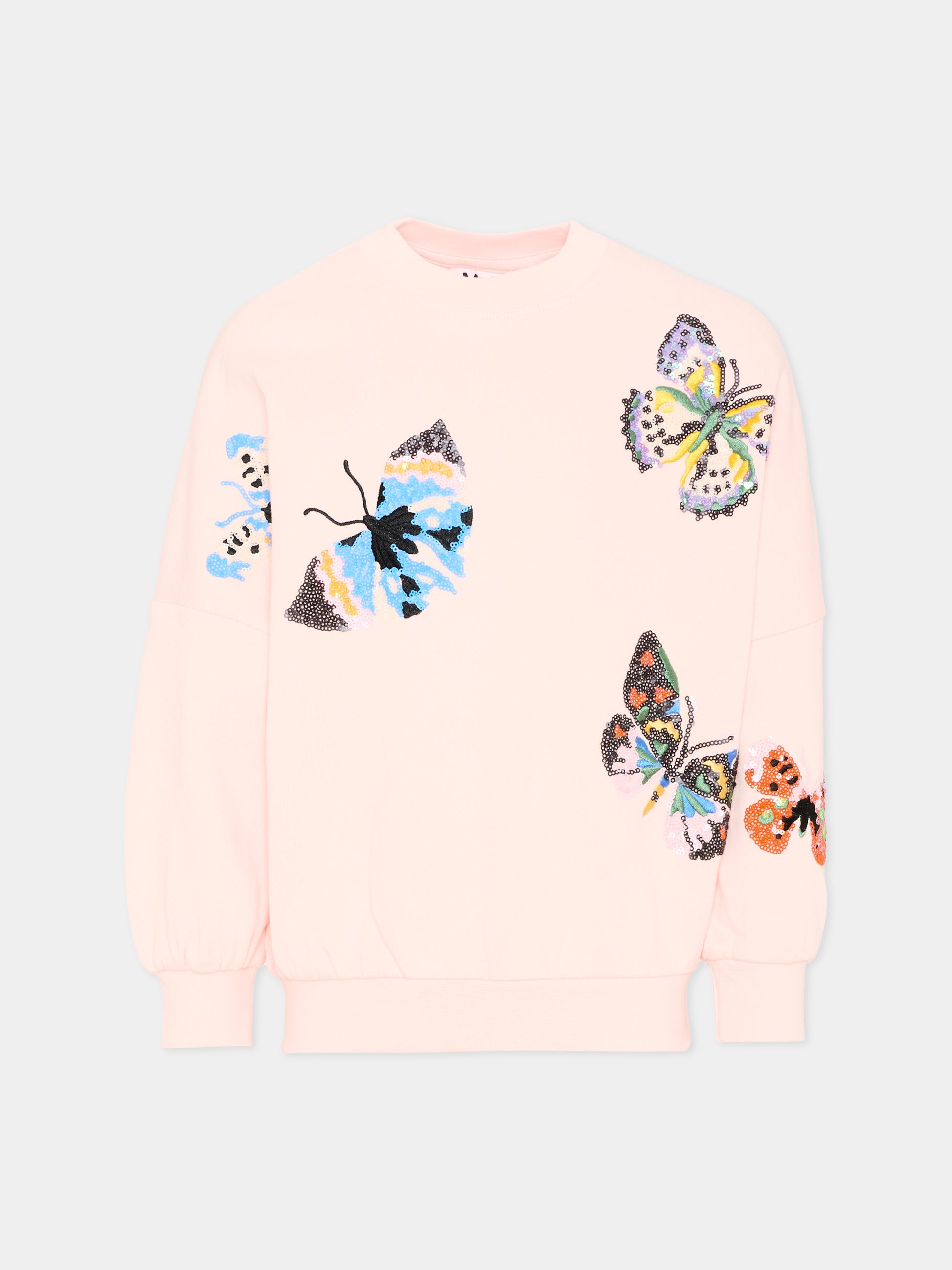 Felpa rosa Marika con farfalle,Molo,2S26J207 5647