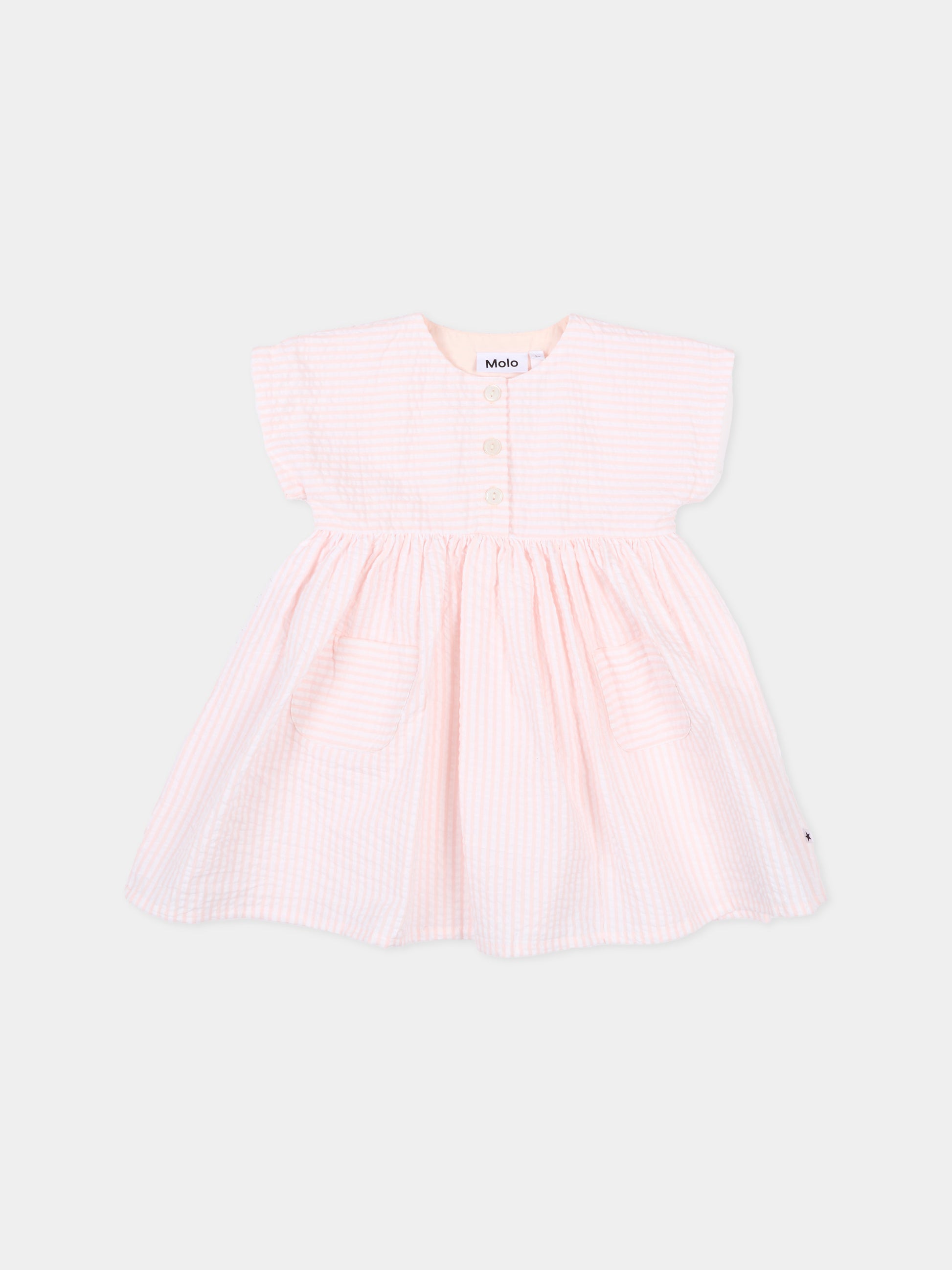 Vestito rosa Carlotta per neonata a righe,Molo,4S26E106 9573