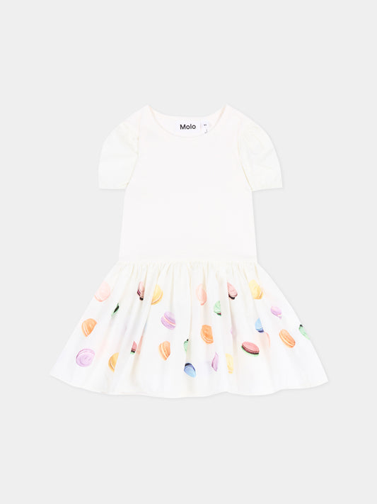 Vestito avorio Caitlin per neonata con macarons,Molo,4S26E109 9834