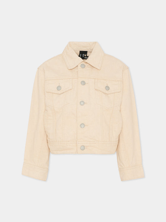 Giubbotto di jeans Hipolito beige per bambini,Molo,5S26M304 8894