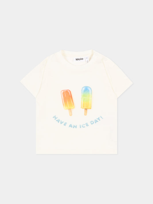 T-shirt avorio Enzo per neonati con ghiaccioli,Molo,6S26A205 9858