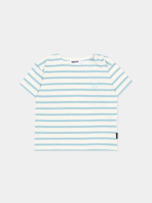 T-shirt azzurra Eivor per neonato a righe,Molo,6S26A211 5677