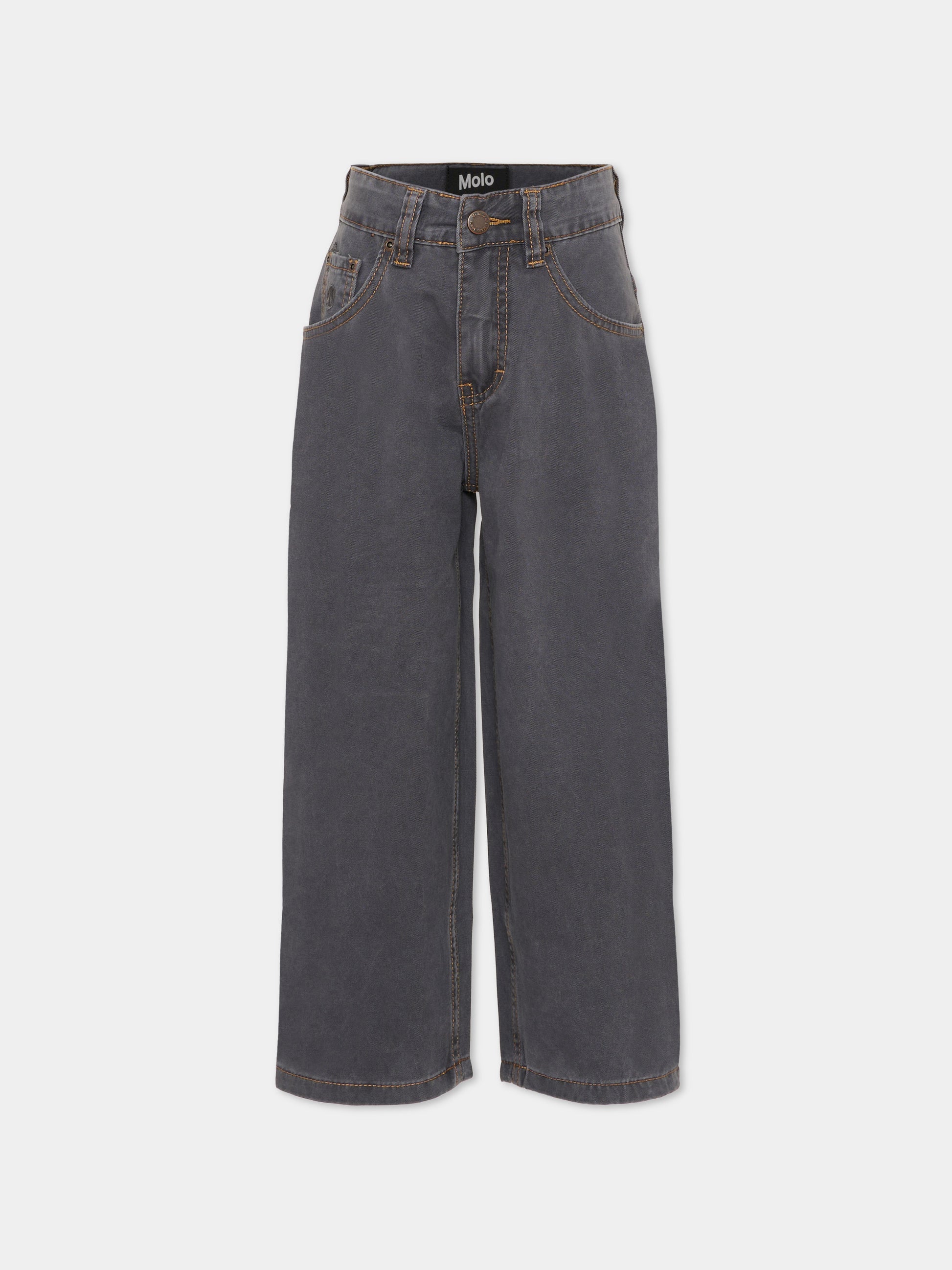 Jeans Aska nero per bambini con simbolo della pace,Molo,6S26I118 5989