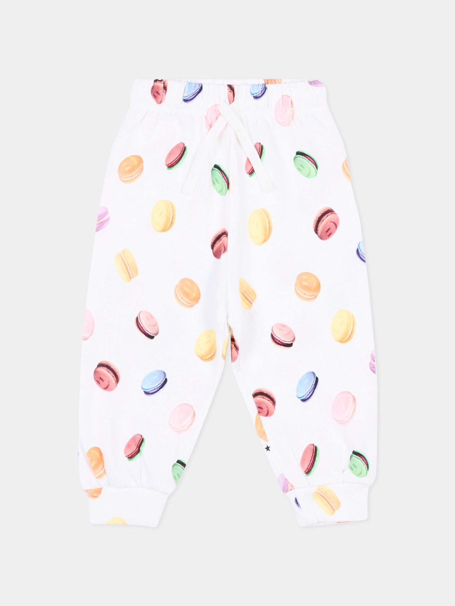 Pantaloni bianchi Simeon per neonata con stampa macarons,Molo,6S26I205 9571
