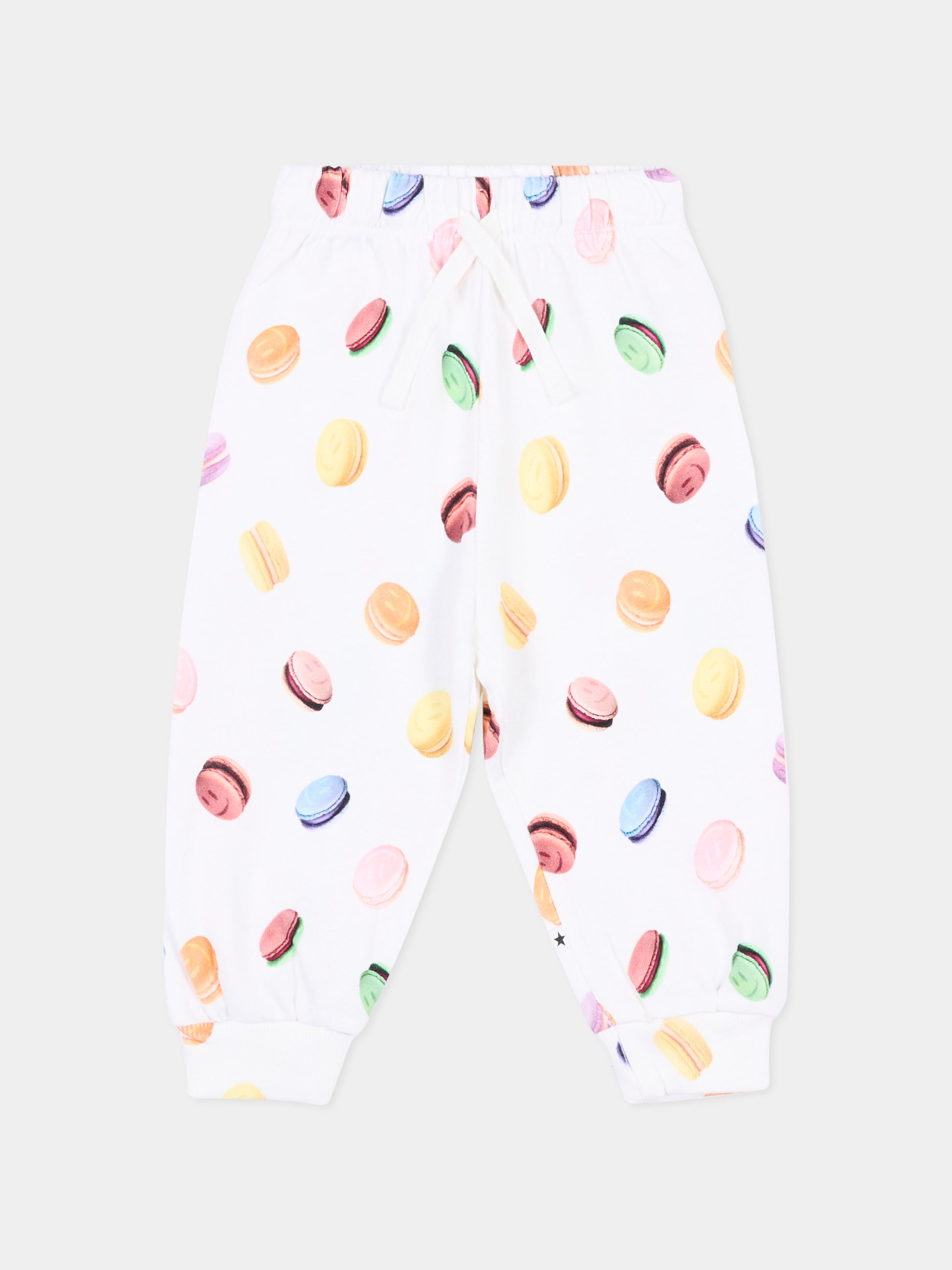 Pantaloni bianchi Simeon per neonata con stampa macarons,Molo,6S26I205 9571
