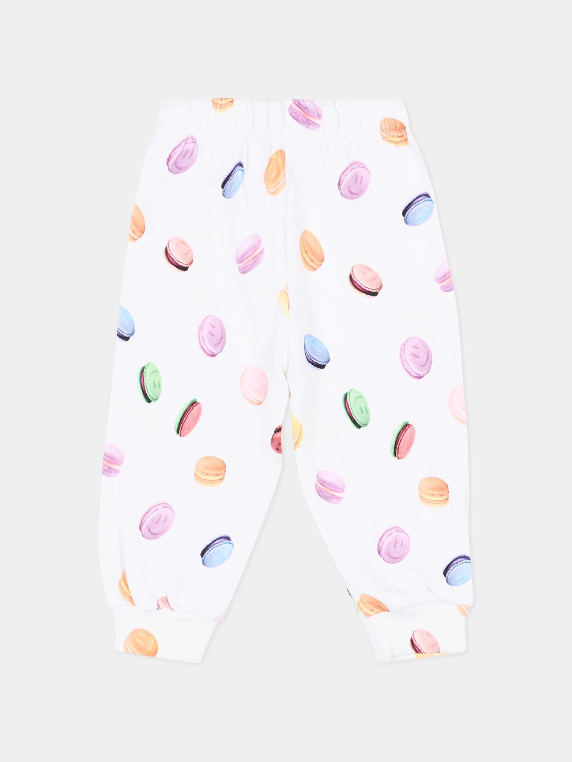 Pantaloni bianchi Simeon per neonata con stampa macarons,Molo,6S26I205 9571