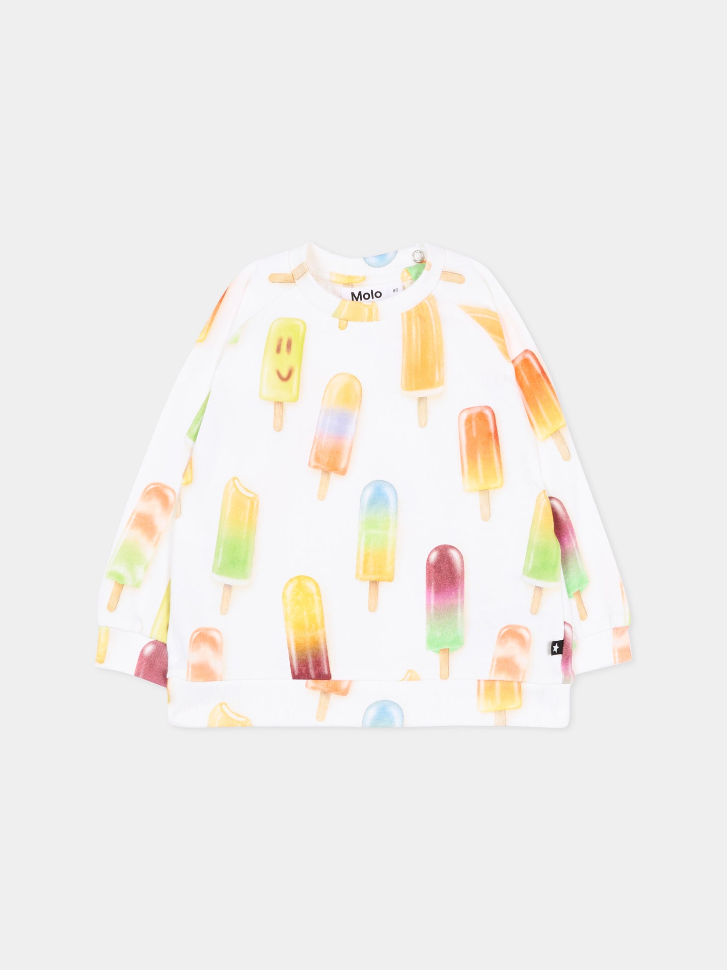 Felpa bianca Disc per neonati con stampa ghiaccioli,Molo,6S26J203 9561