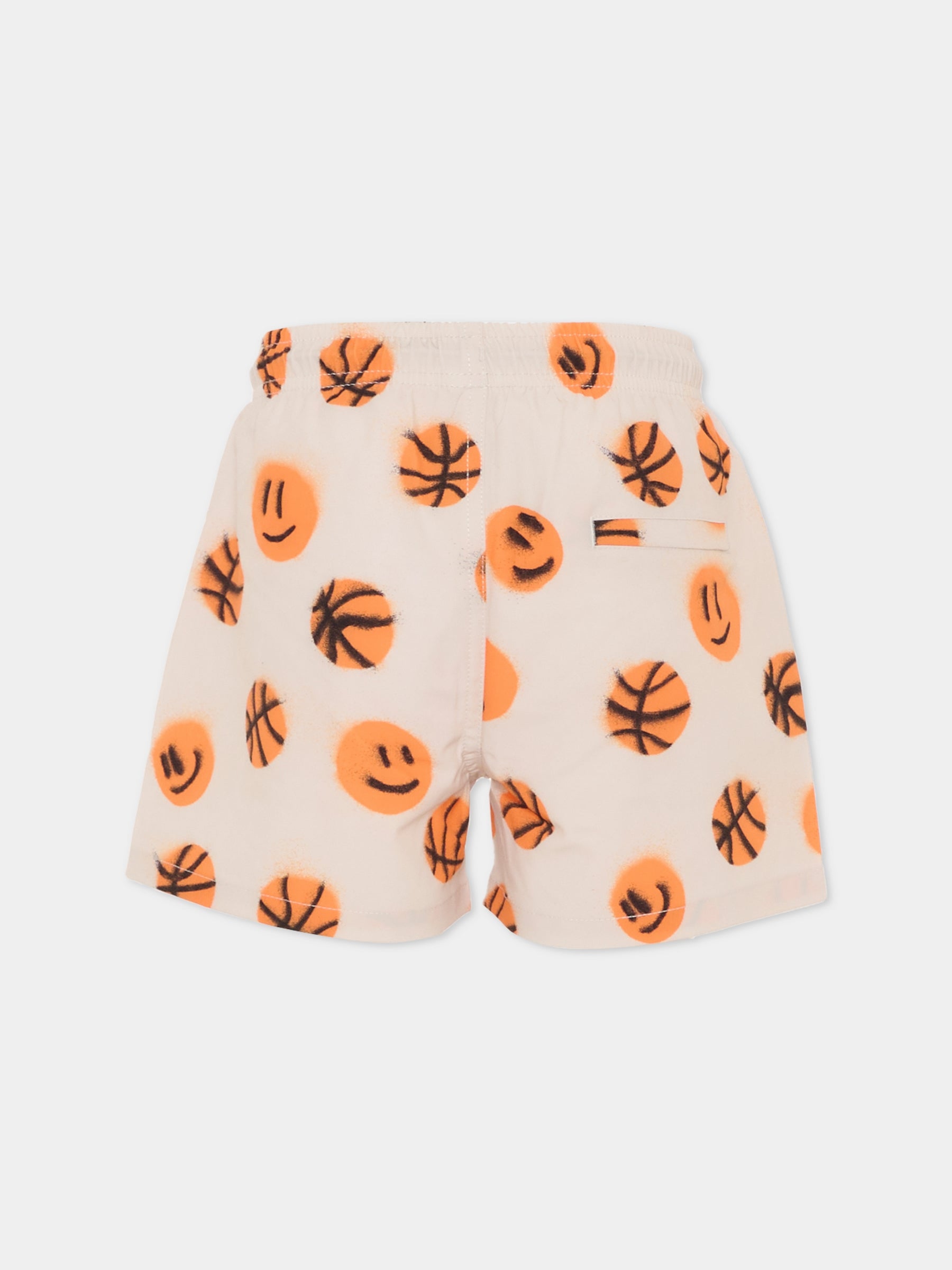 Boxer mare Niko beige per bambino con stampa smile,Molo,8S26P402 9531