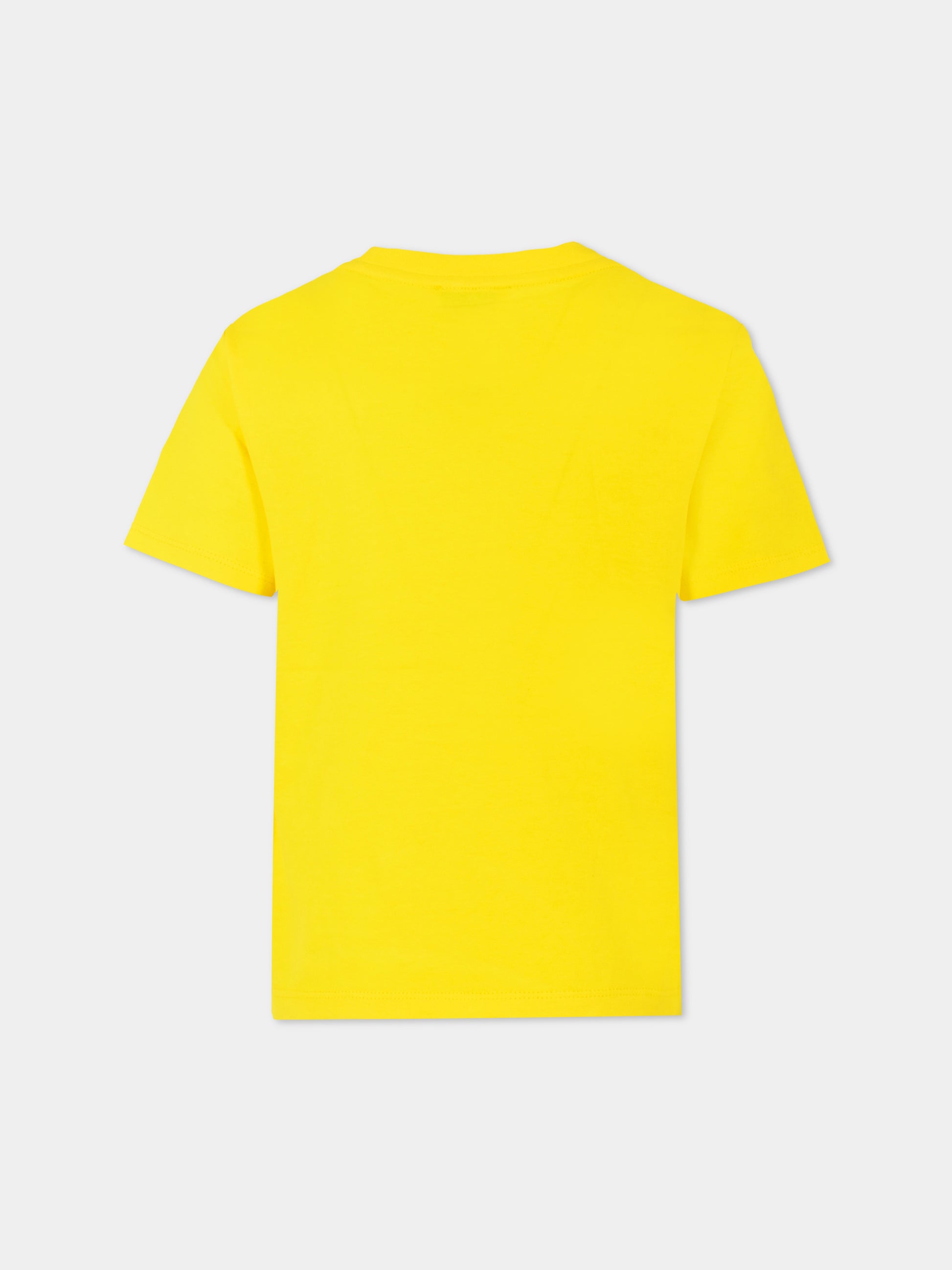 T-shirt gialla per bambino con elefante,Kenzo Kids,K61165 525