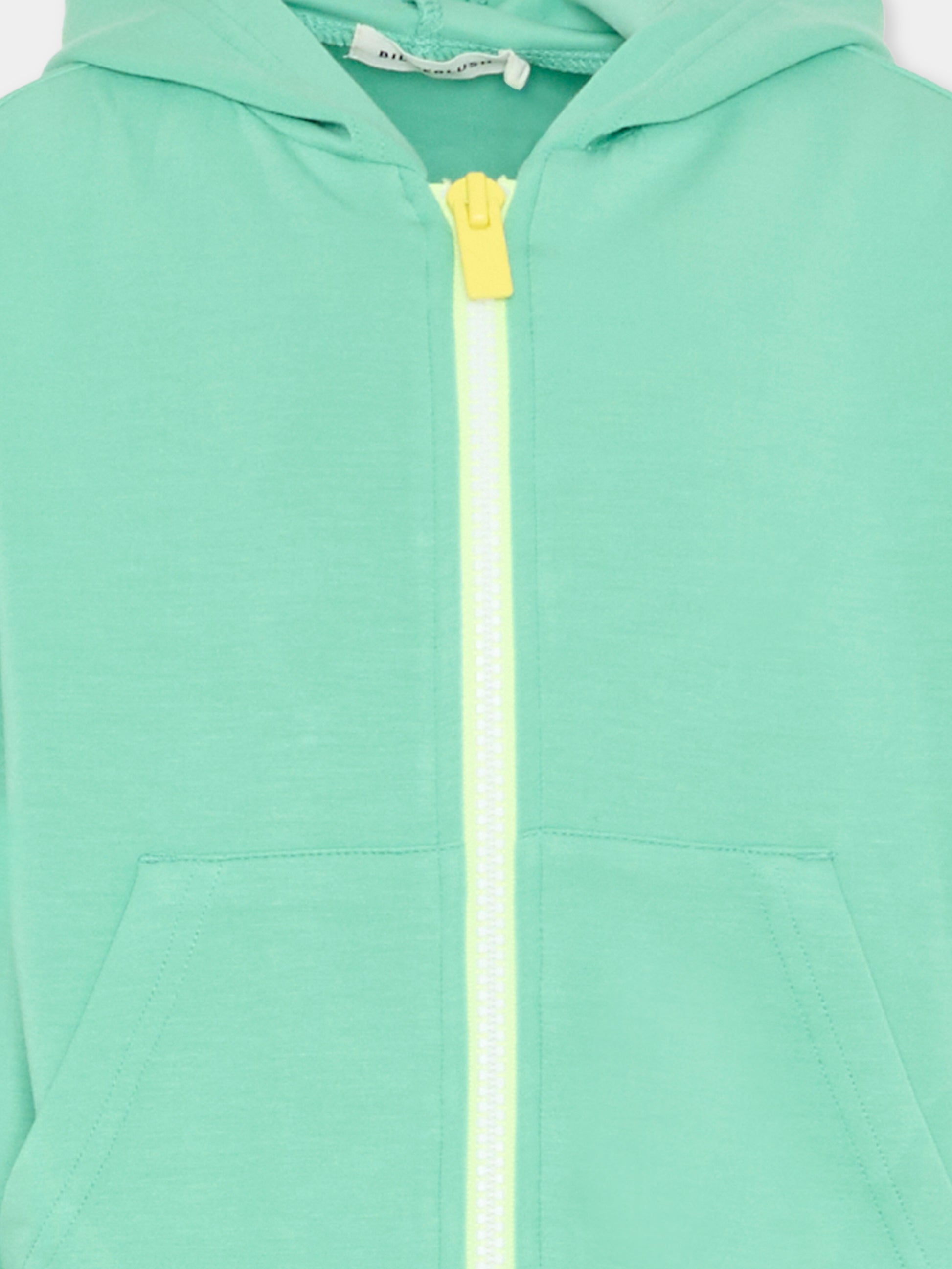 Felpa verde per bambino effetto scuba,Billieblush,U21683 68M