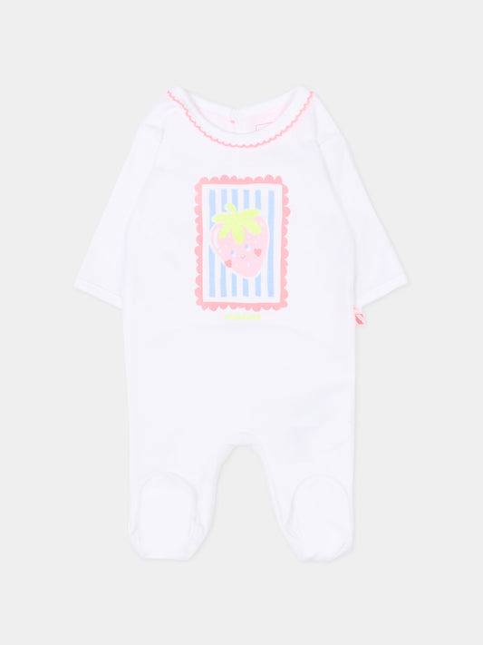 Tutina bianca per neonata con fragola,Billieblush,U21808 10P