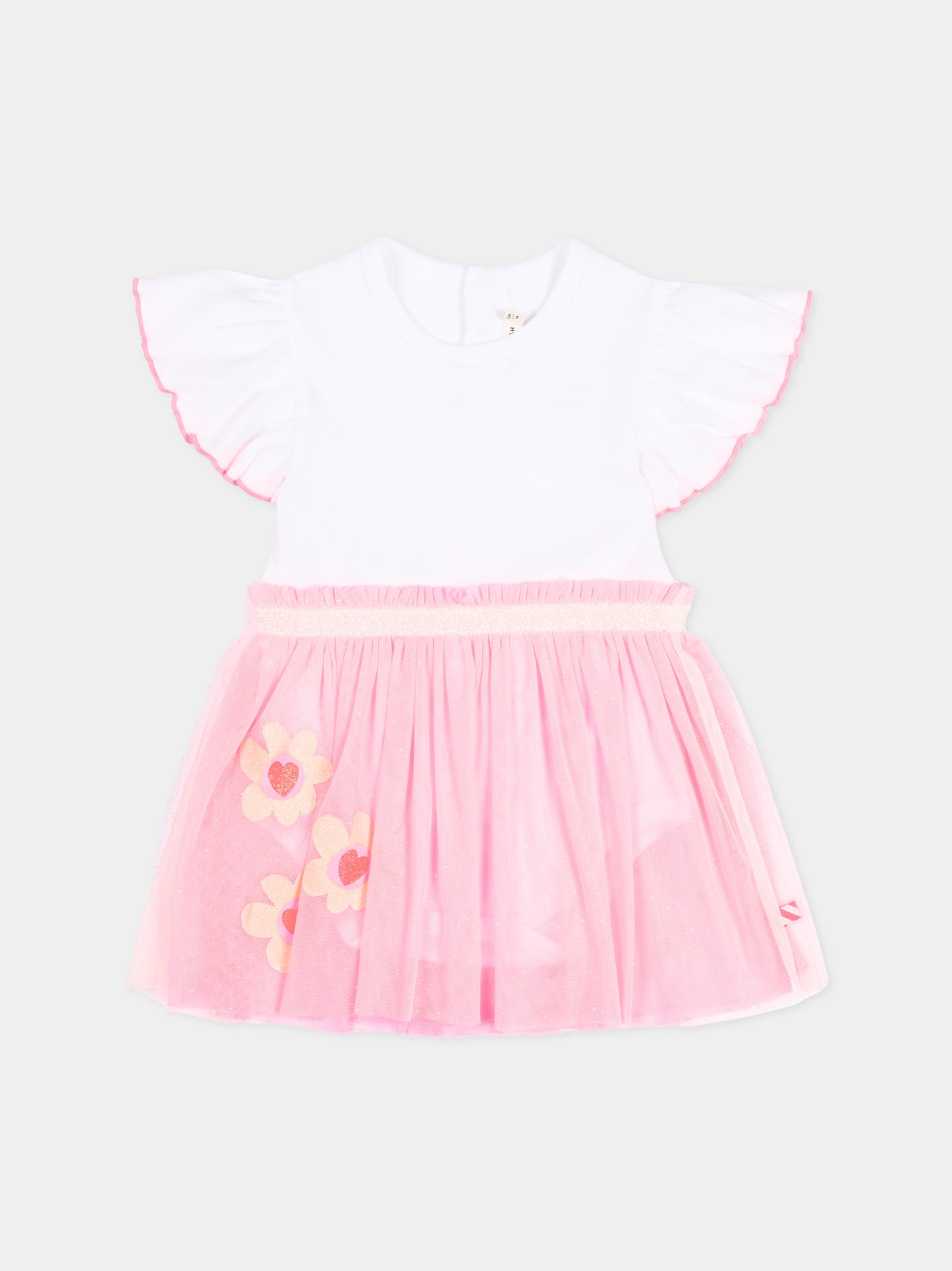 Vestito rosa per neonata con tulle,Billieblush,U21815 44L