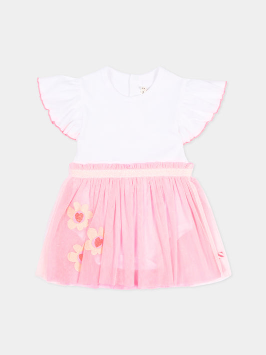 Vestito rosa per neonata con tulle,Billieblush,U21815 44L