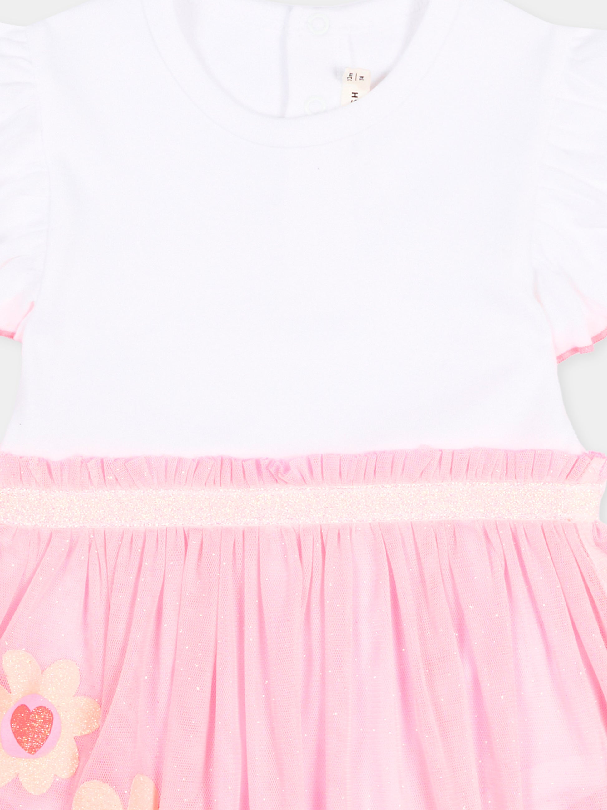 Vestito rosa per neonata con tulle,Billieblush,U21815 44L