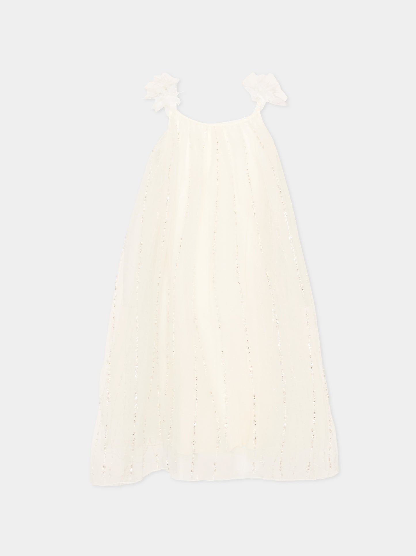 Abito elegante avorio per bambina con paillettes,Billieblush,U21841 105
