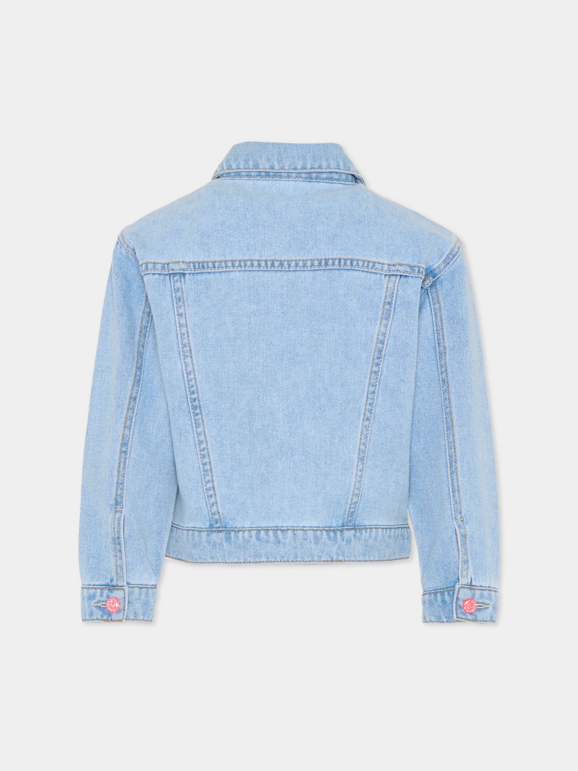 Giubbotto di jeans denim per bambina con strass,Billieblush,U21902 Z18