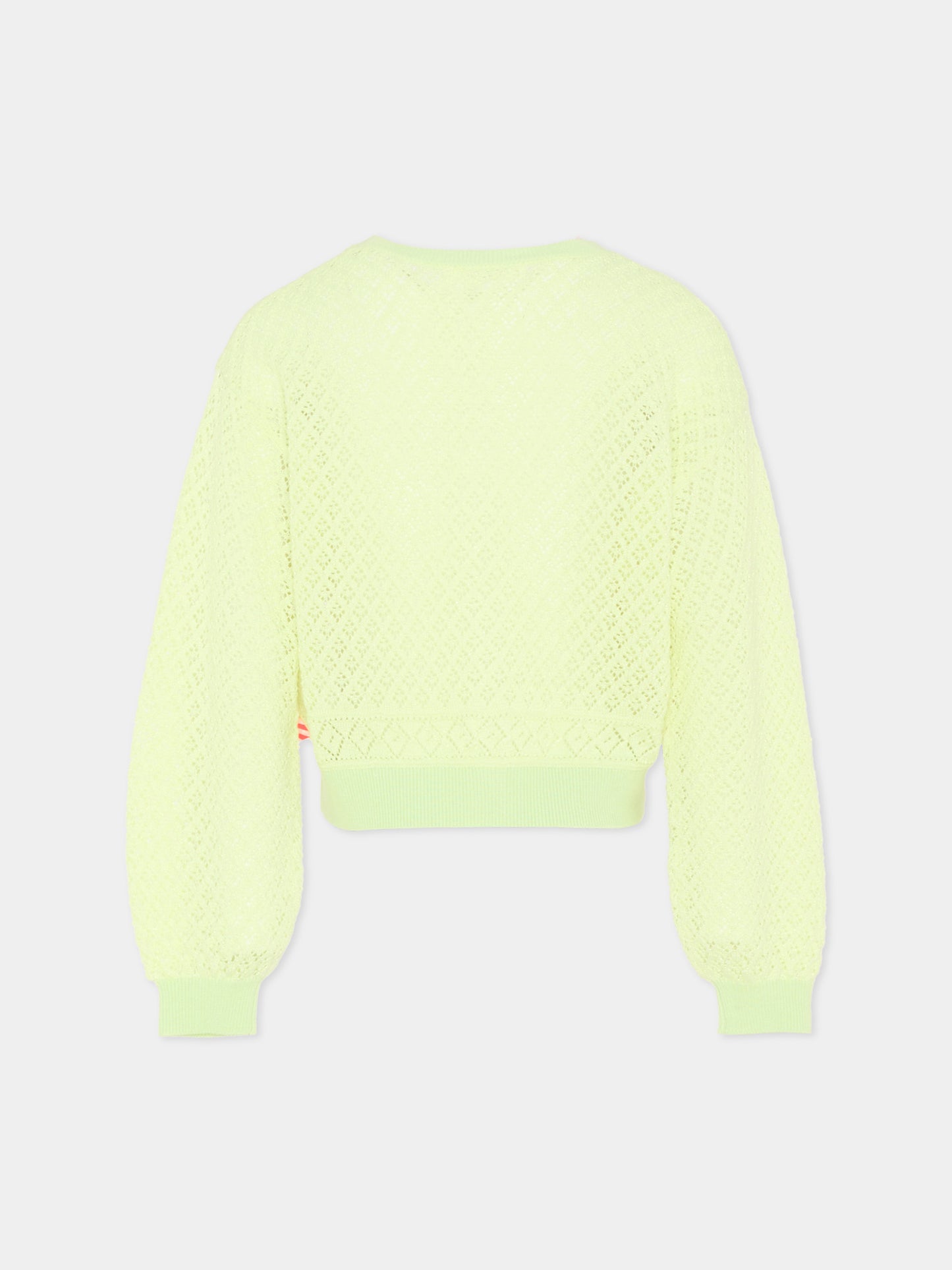 Cardigan verde per bambina traforato,Billieblush,U21911 552