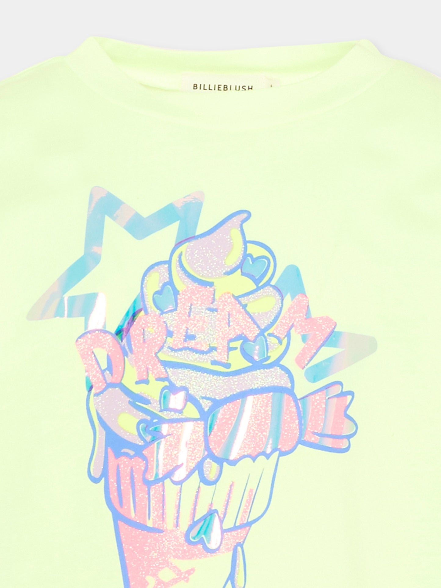 T-shirt gialla per bambina con gelato,Billieblush,U21936 552