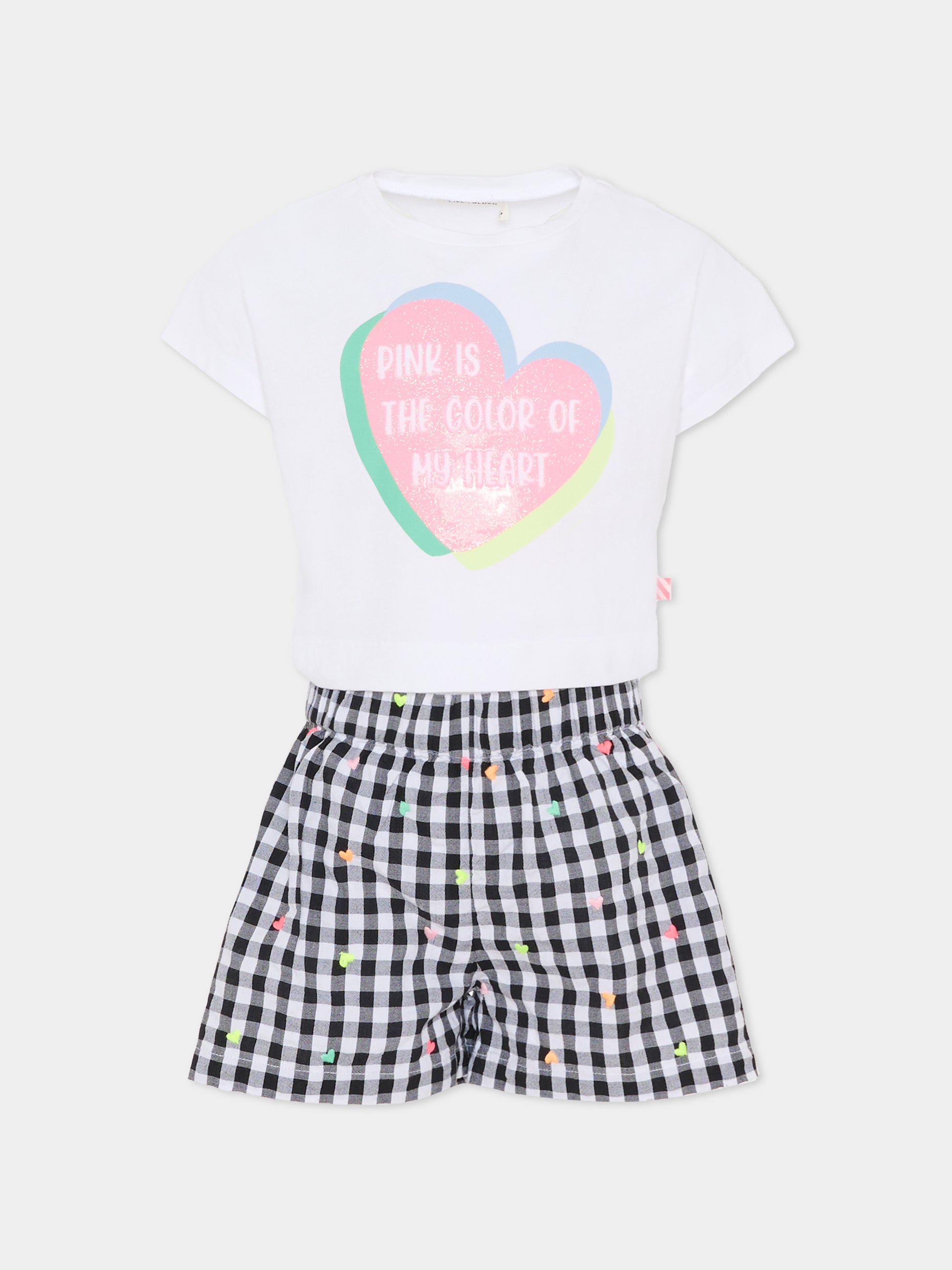 Completo multicolor per bambina con cuore,Billieblush,U21981 10P