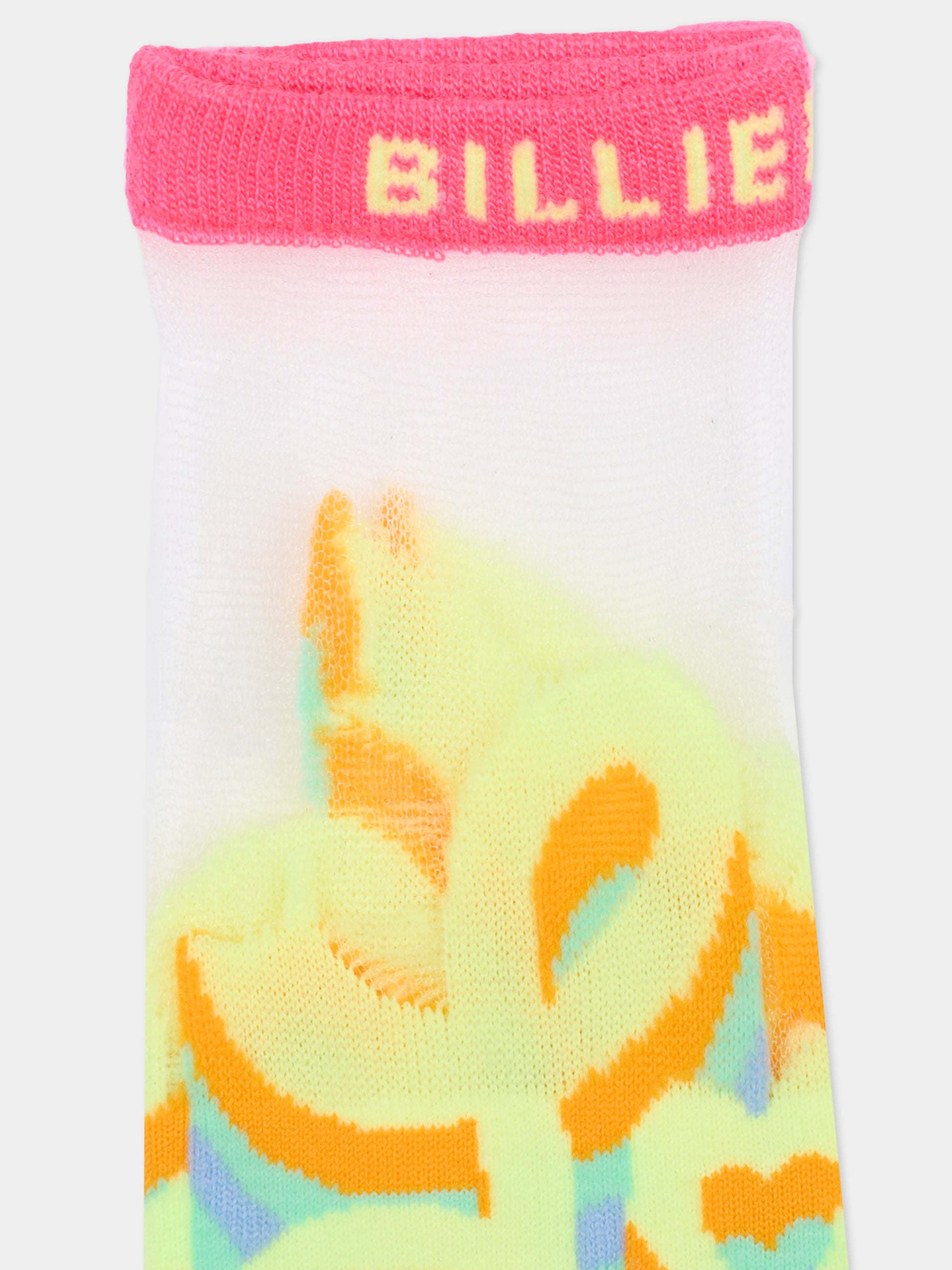 Calzini fucsia per bambina con scritta,Billieblush,U22025 499