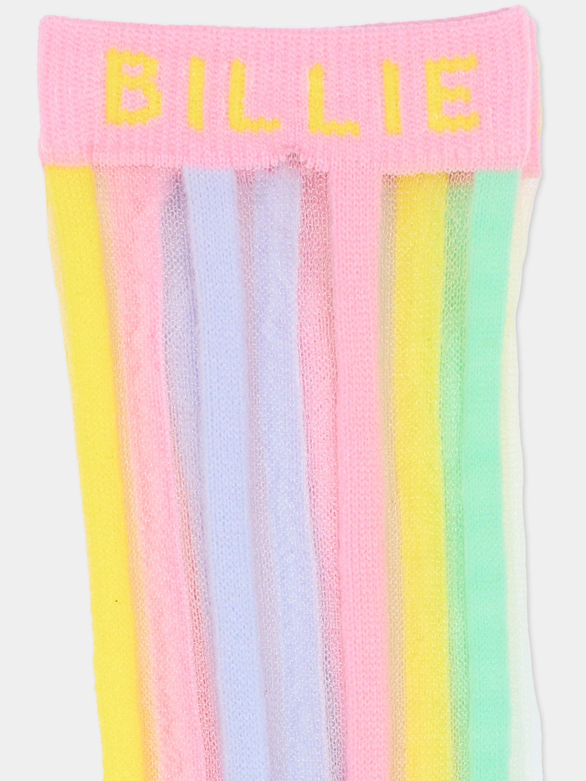 Calzini multicolor per bambina con logo,Billieblush,U22030 46N