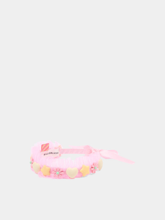 Cerchietto rosa per bambina con applicazioni,Billieblush,U22056 44L