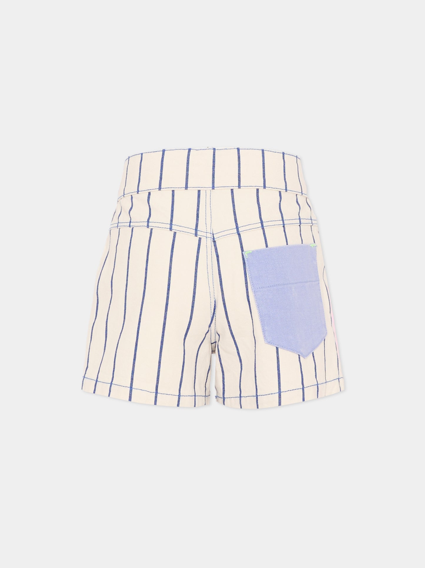 Shorts multicolor per bambina a righe,Billieblush,U22099 N48